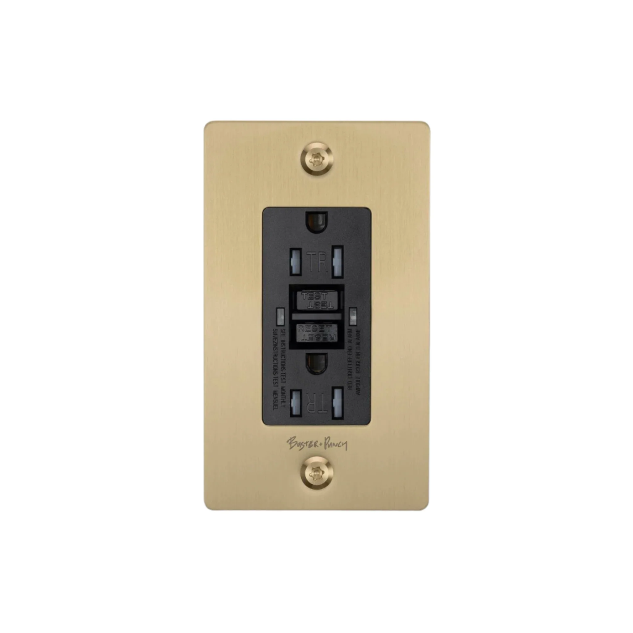 1G Duplex Outlet / Gfci / Linear / With Logo / Brass
