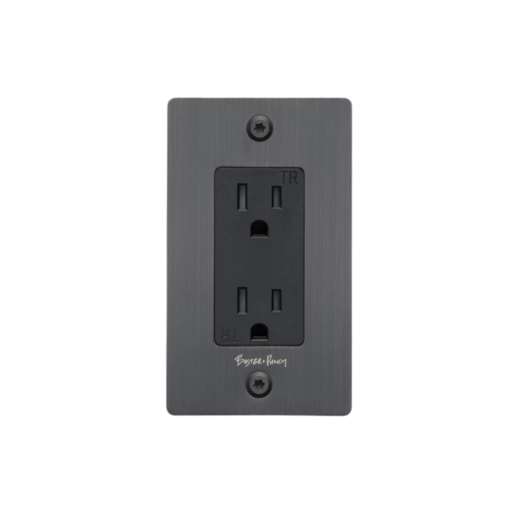 1G Duplex Outlet / Linear / With Logo / Smoked Bronze