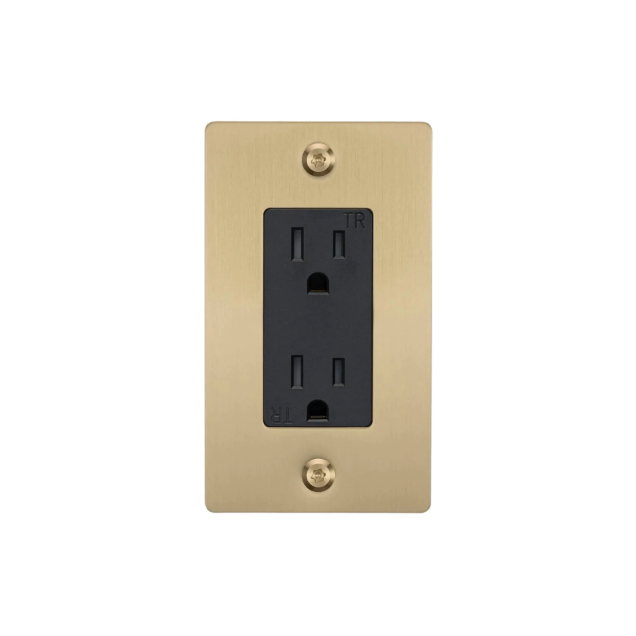 1G Duplex Outlet / Linear / Without Logo / Brass
