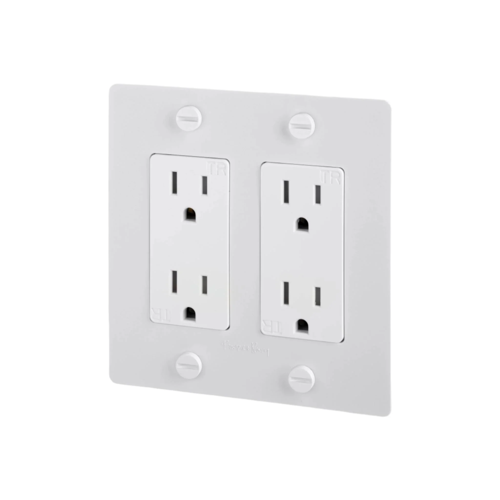 2G Duplex Outlet / Cross / With Logo / White - Image 2