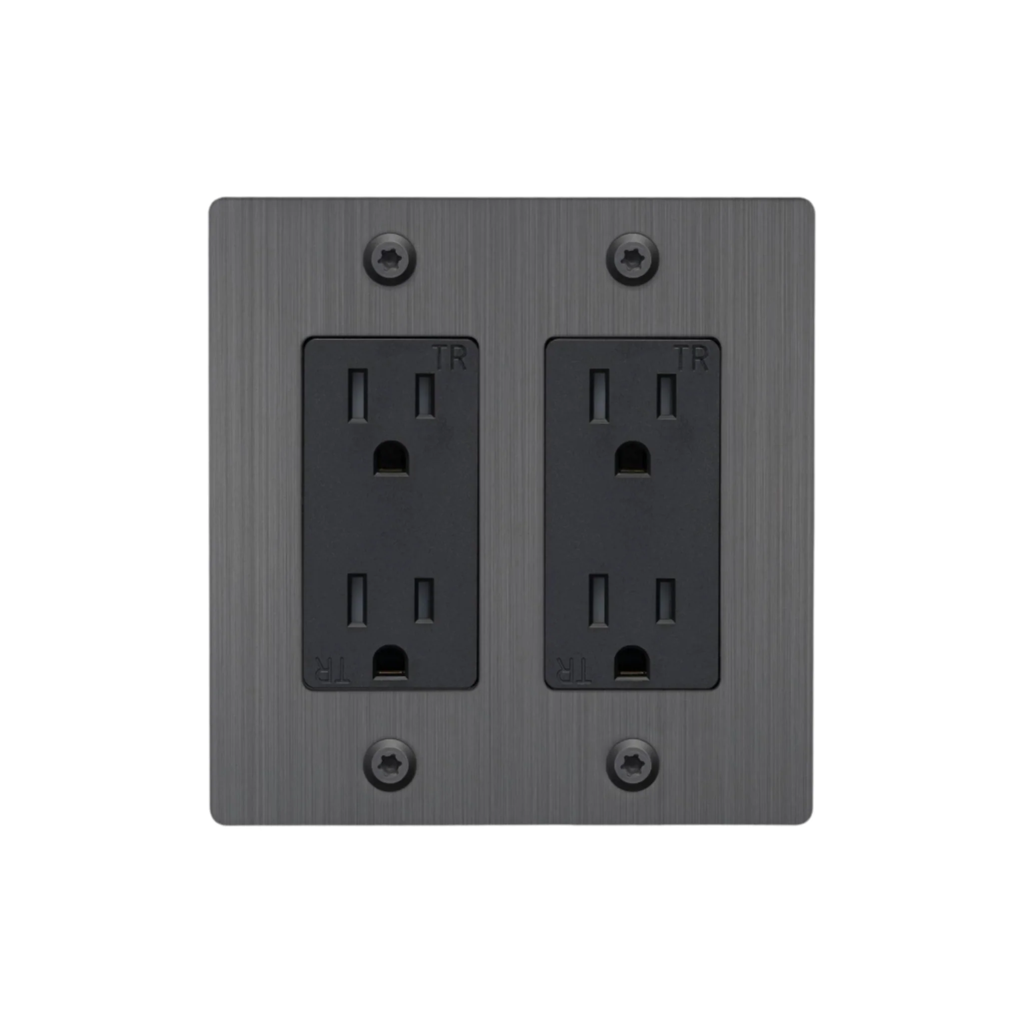 2G Duplex Outlet / Linear / Without Logo / Smoked Bronze
