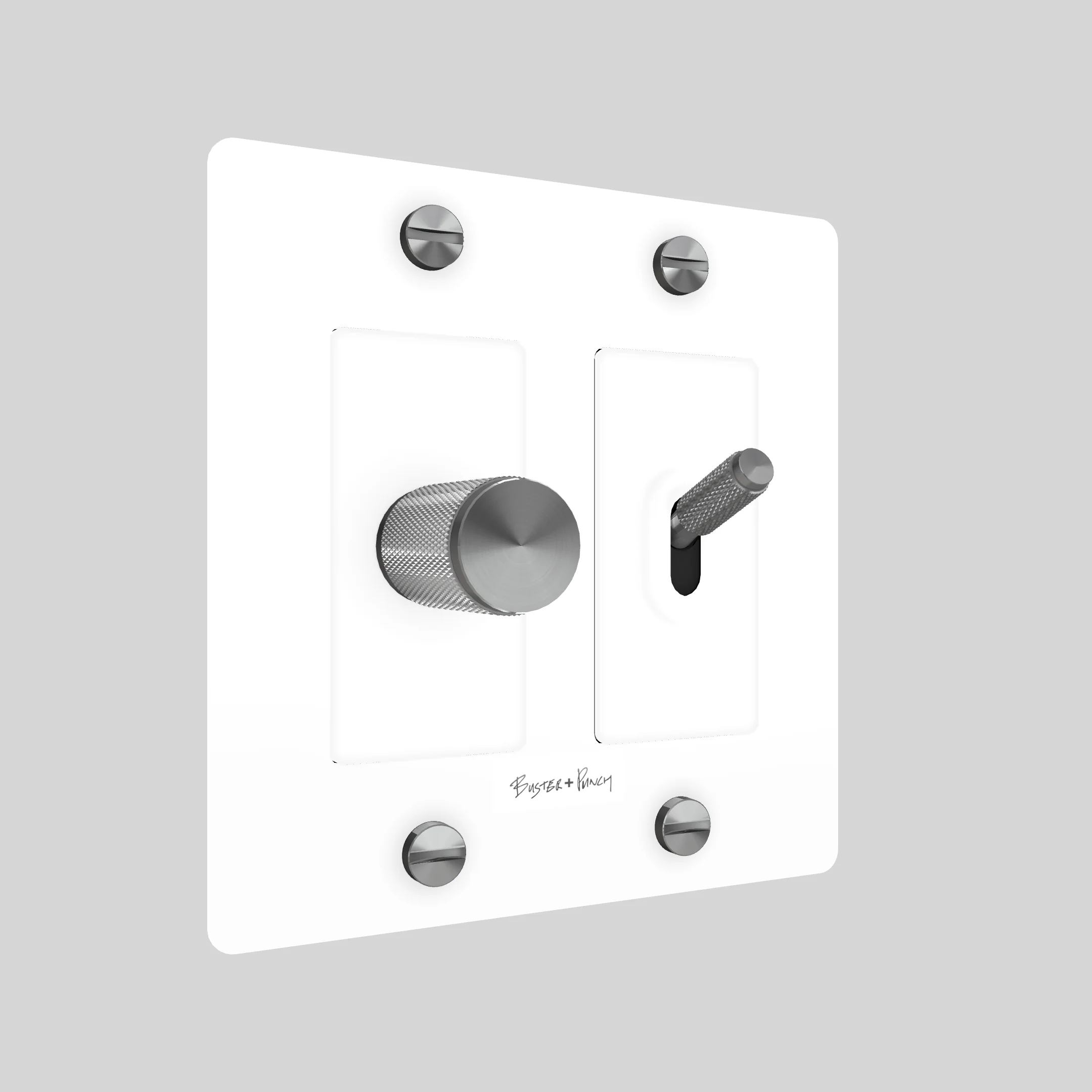 2G Toggle & Dimmer / Cross / With Logo / White / Steel - Image 2