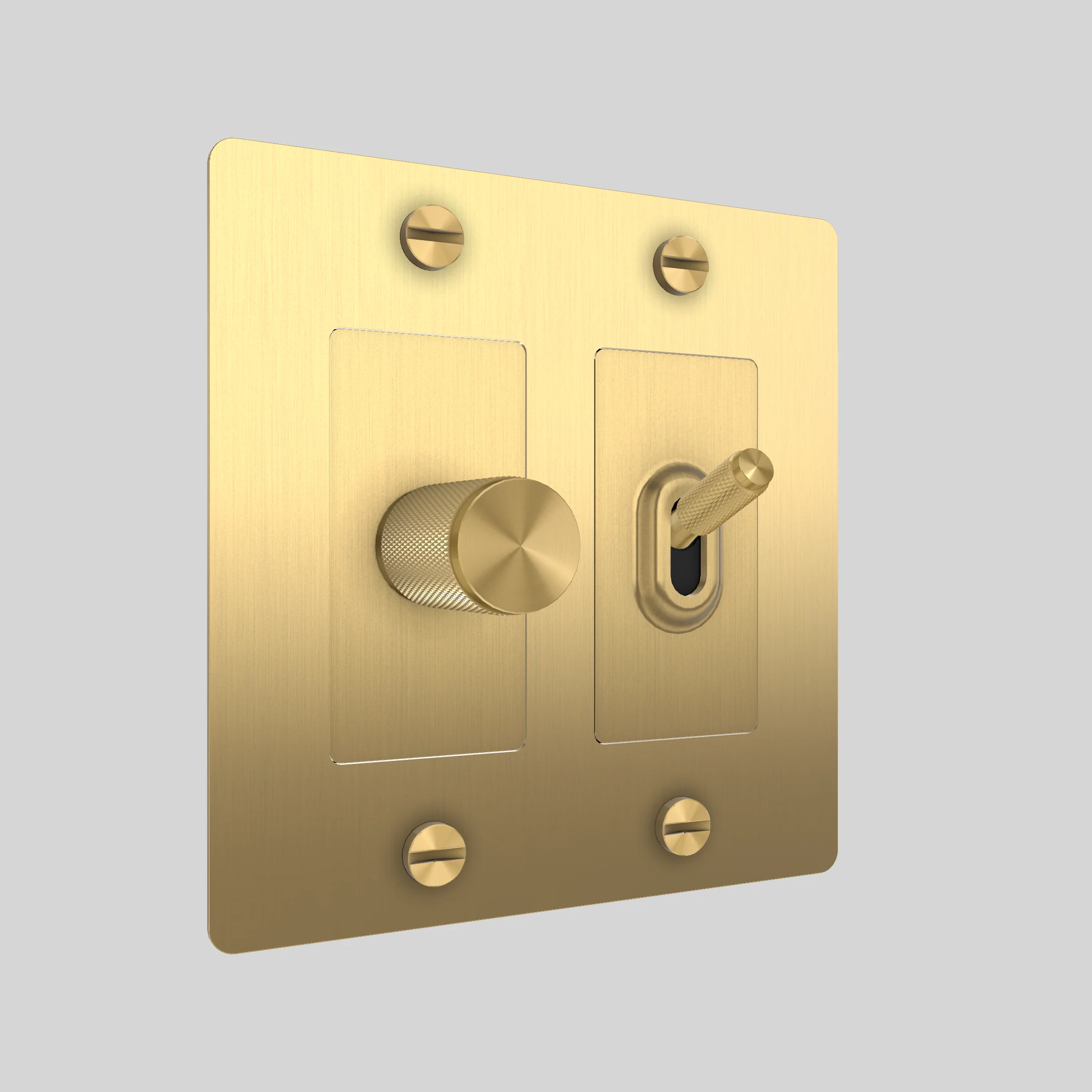 2G Toggle & Dimmer / Cross / Without Logo / Brass / Brass - Image 2