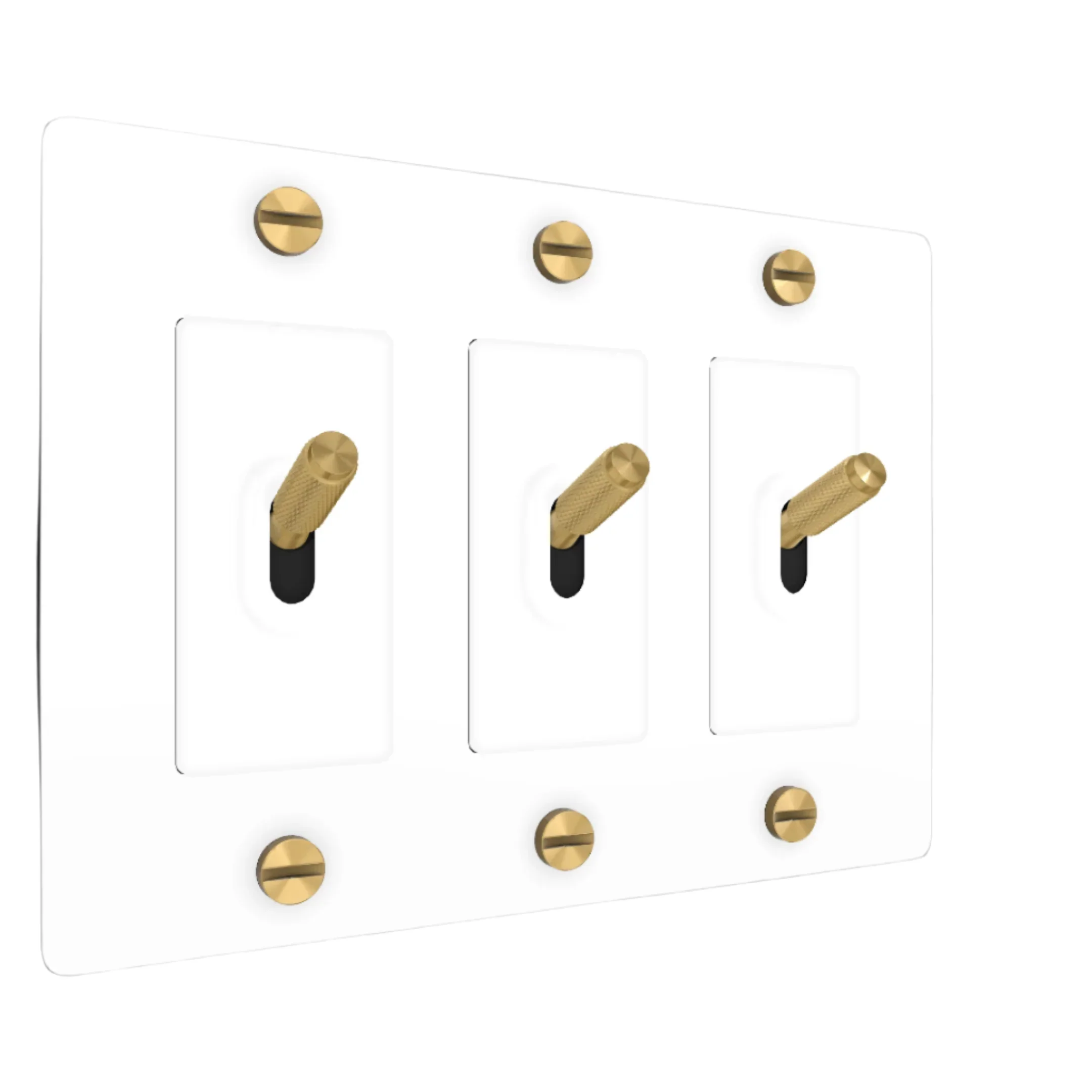 3G Toggle / Cross / Without Logo / White / Brass