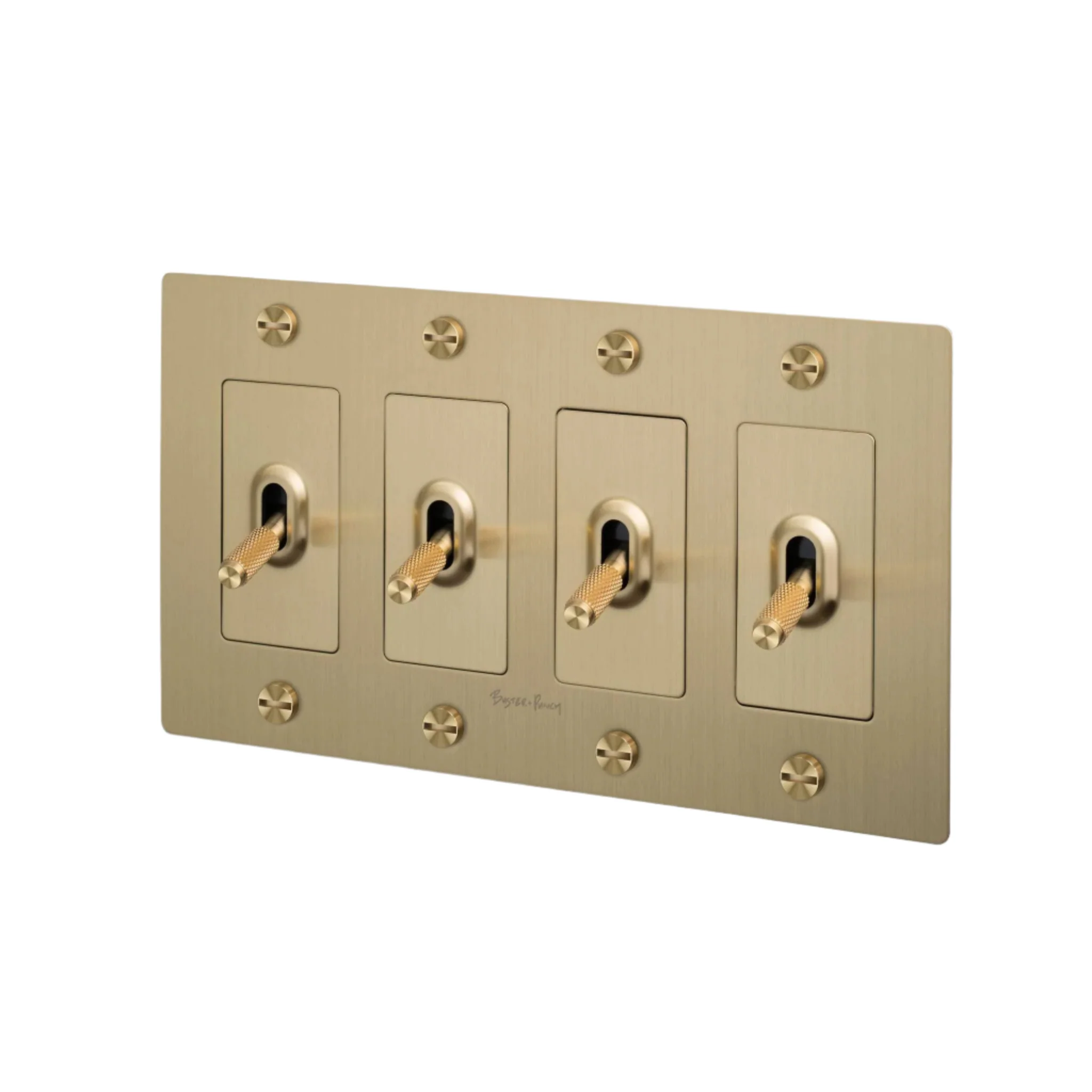 4G Toggle Switch / Cross / With Logo / Brass - Image 2
