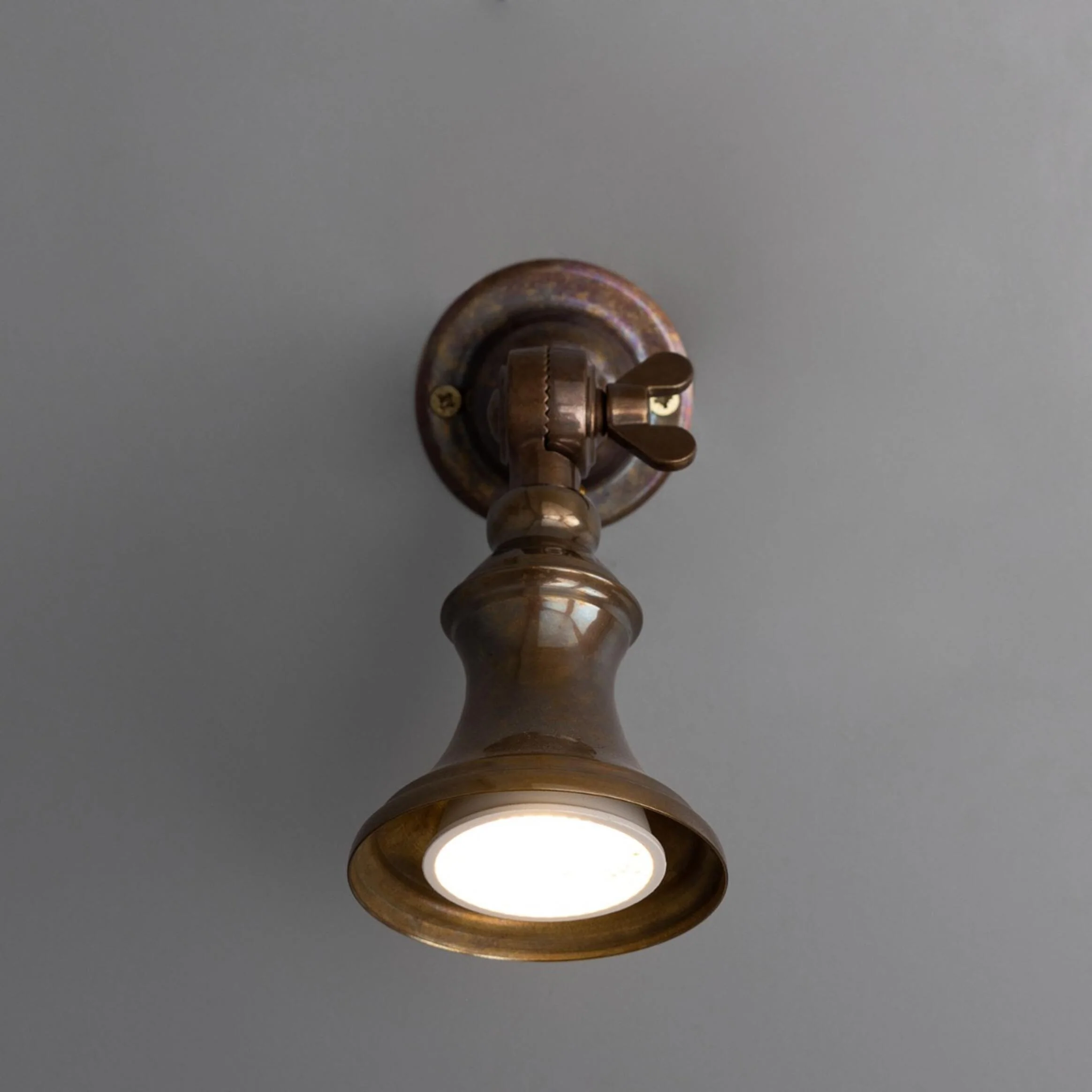 Accra Traditional Adjustable Brass Wall Spotlight | Open Box - Image 4
