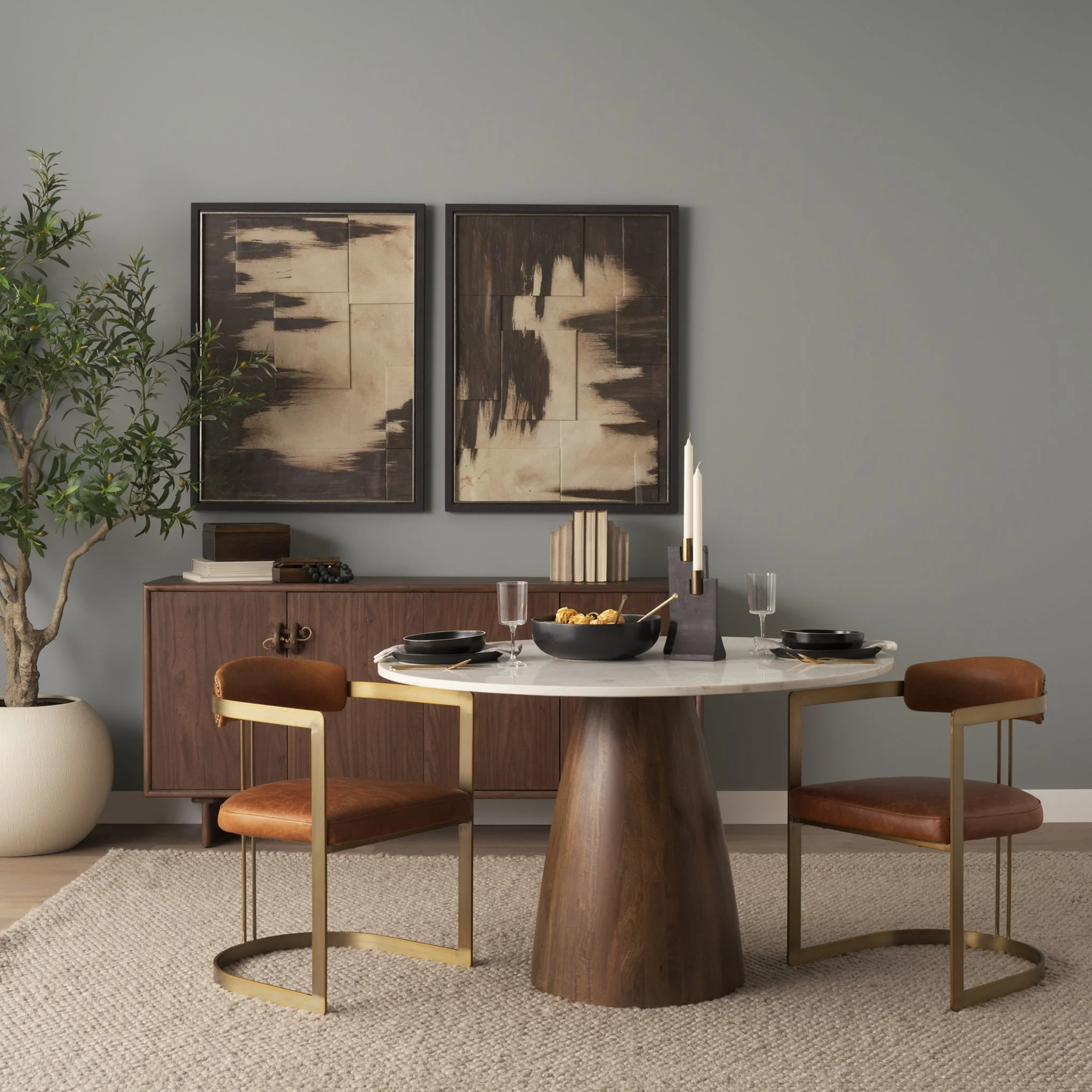 Allyson Round Pedestal Dining Table - Image 10