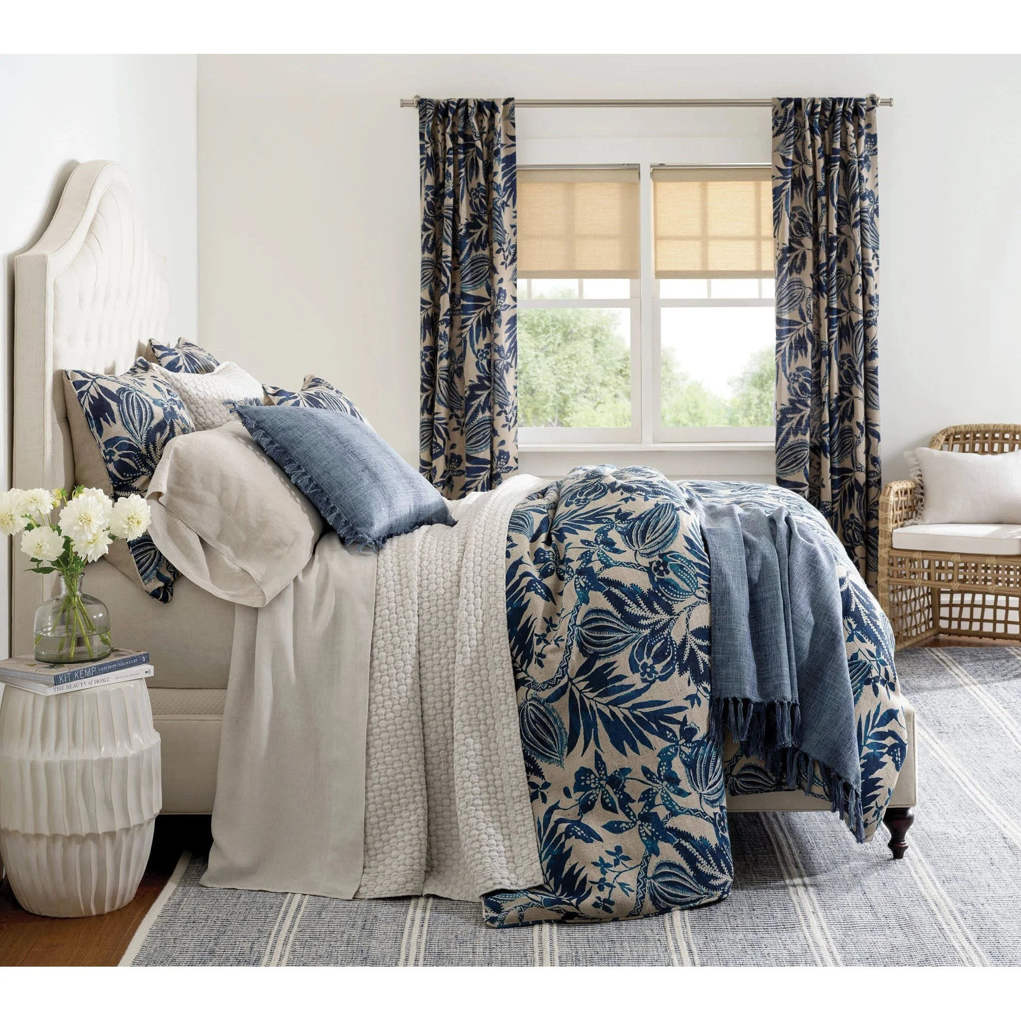 Antigua Linen Curtain Panel | Blue - Image 3