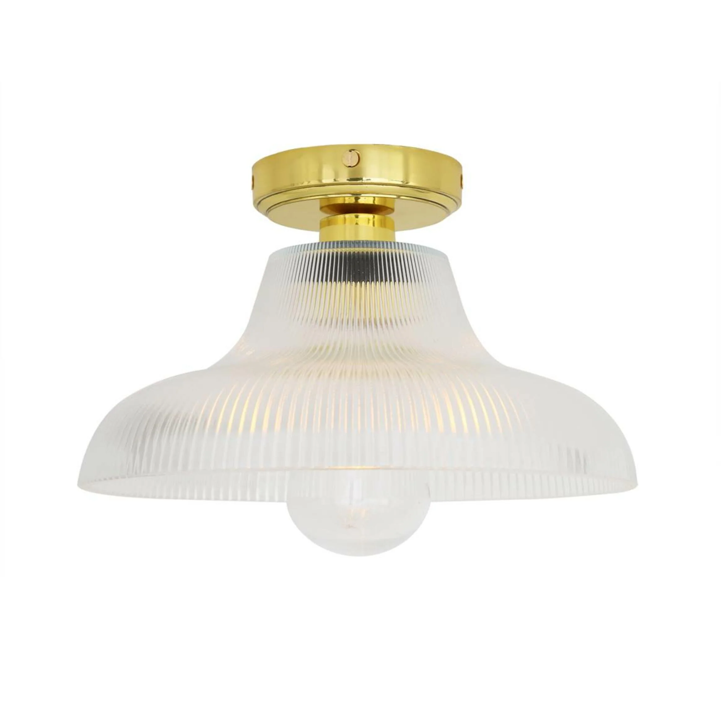 Aquarius Outdoor Brass Ceiling Light  /Clear