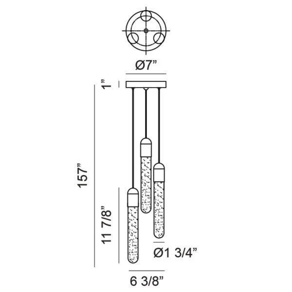 Aydin 3 Light Pendant - Image 3