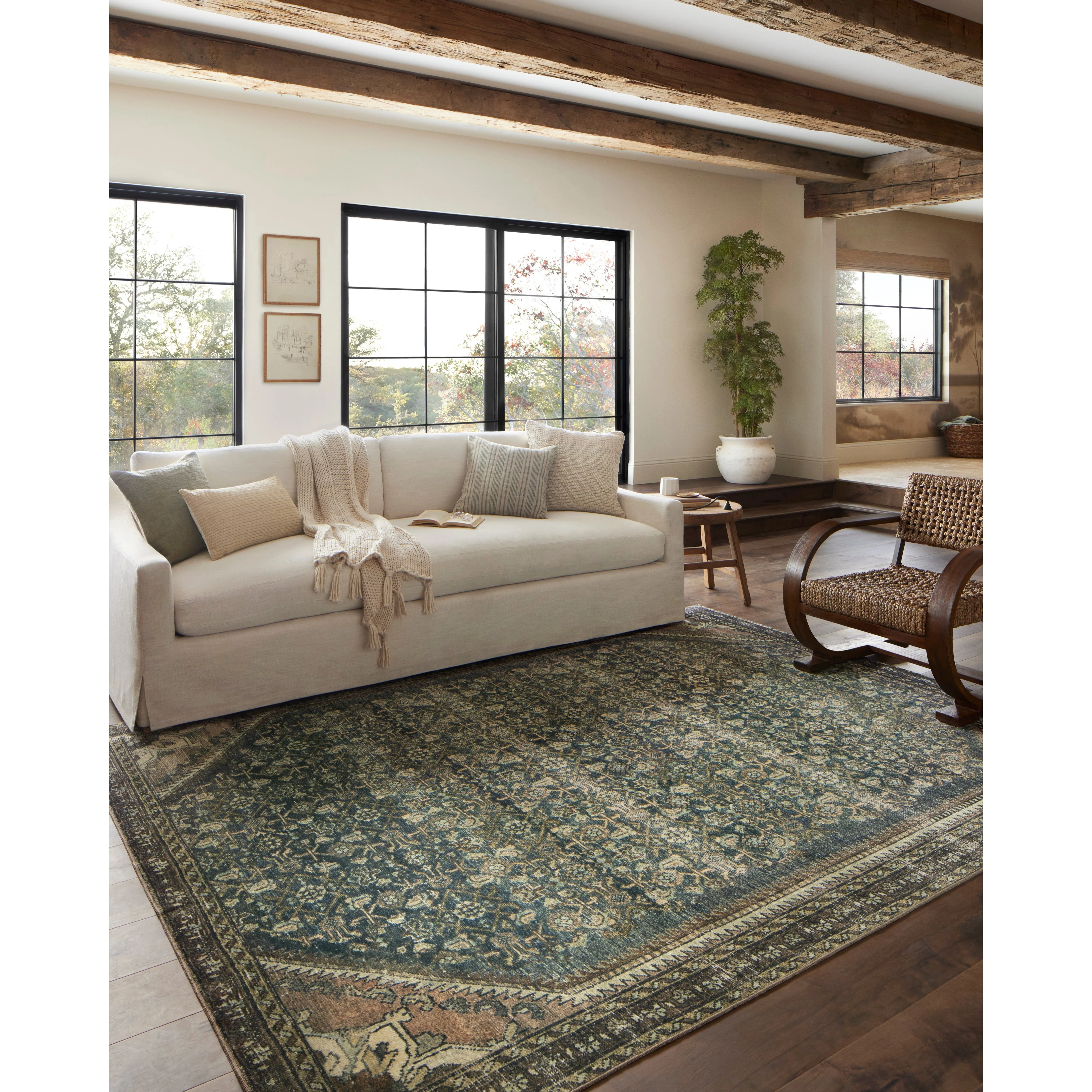 Banks Denim / Clay  Rug | Magnolia Home by Joanna Gaines x Loloi - Image 2