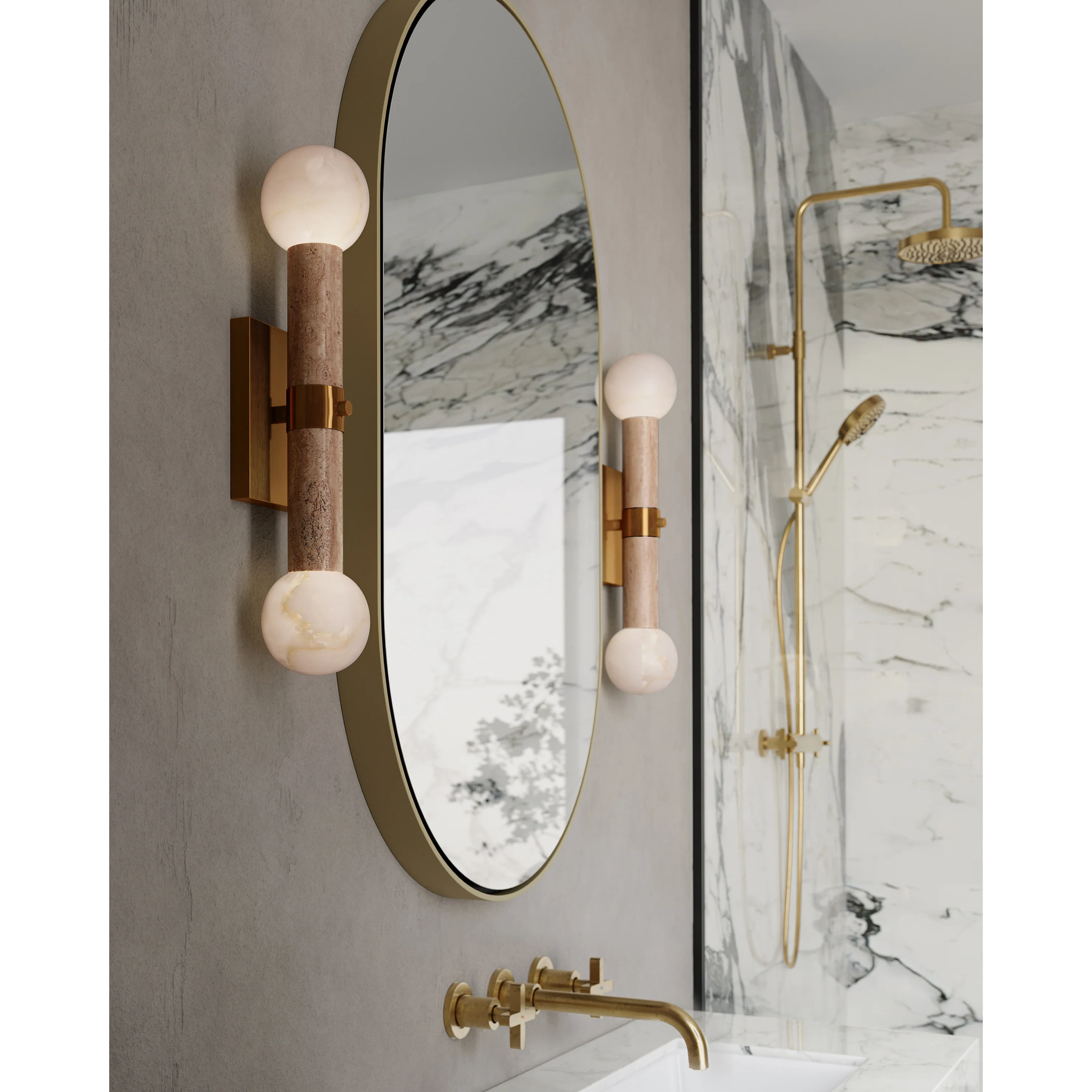 Beatrix Beige Bath Wall Sconce - Image 16