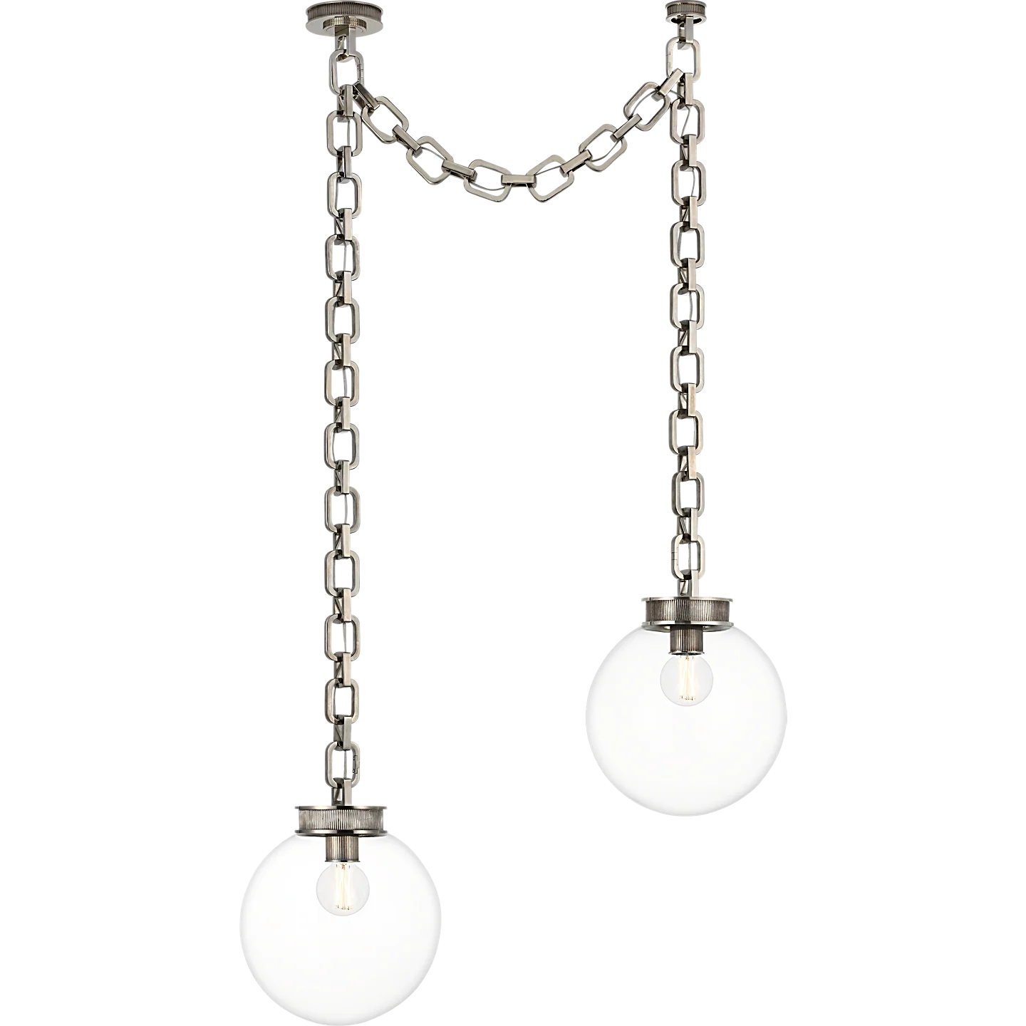Bellamy 2 Light Statement Chain 12" Globe Chandelier - Image 2
