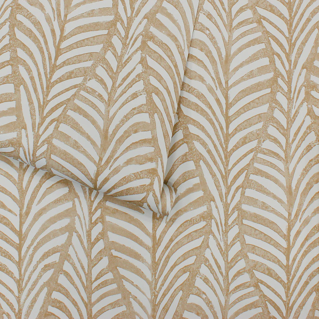 Block Print Leaves Peel and Stick Wallpaper - Image 2