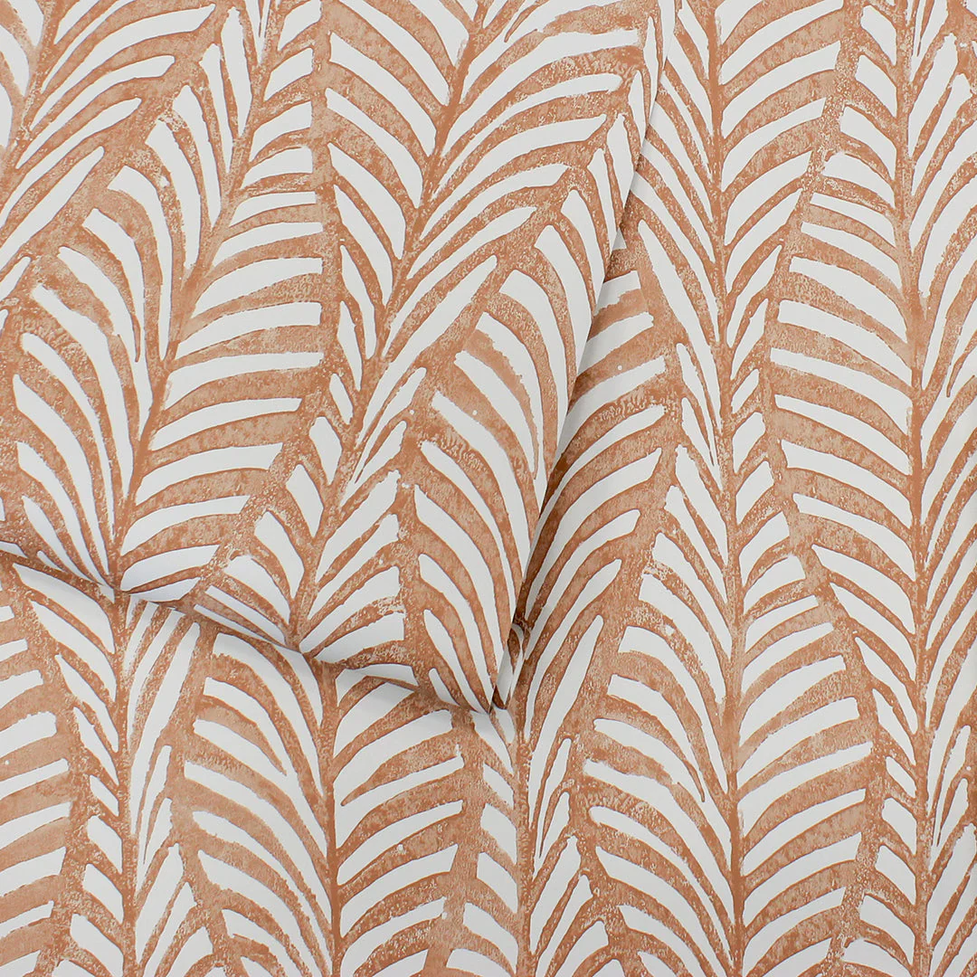 Block Print Leaves Peel and Stick Wallpaper - Image 22
