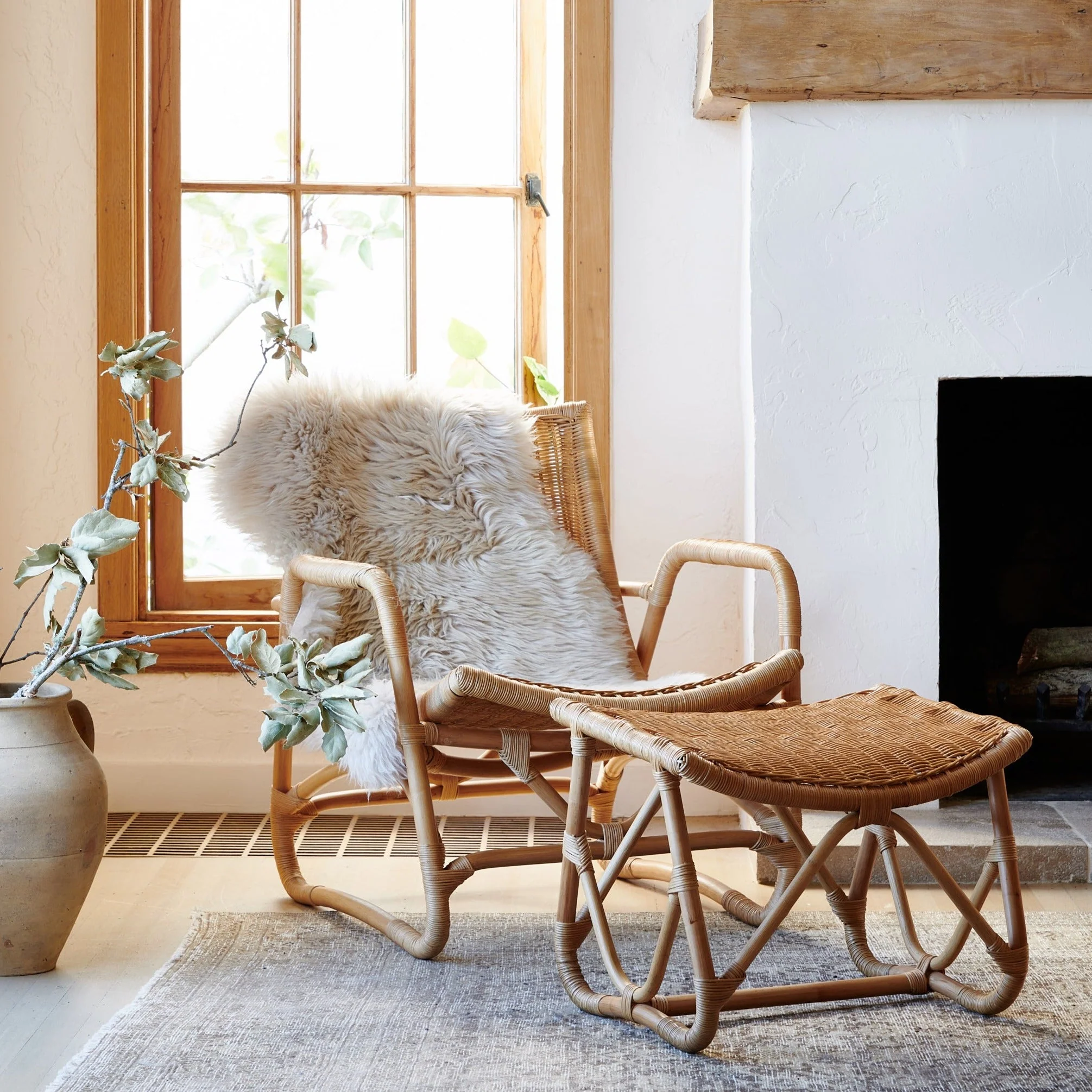 Bodega Wicker Lounge Chair + Ottoman - Image 2