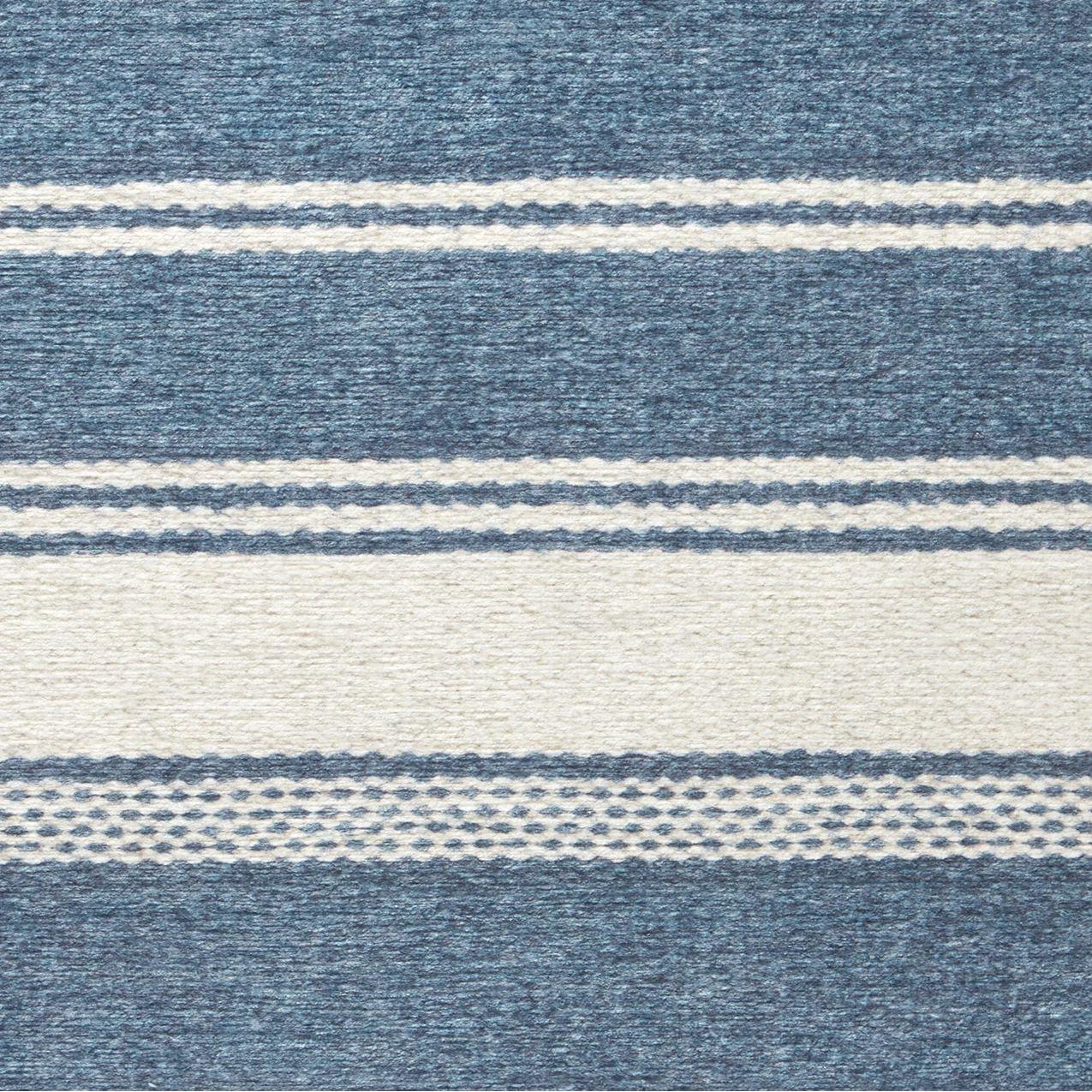 Bowman Stripe Blue Machine Washable Rug - Image 6