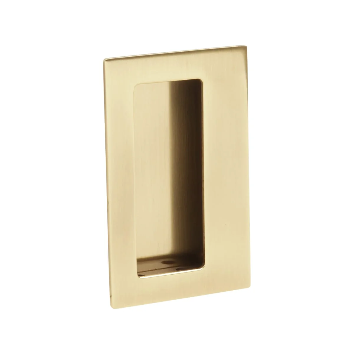 Brass Rectangular Flush Pull with Offset Pocket - Image 8