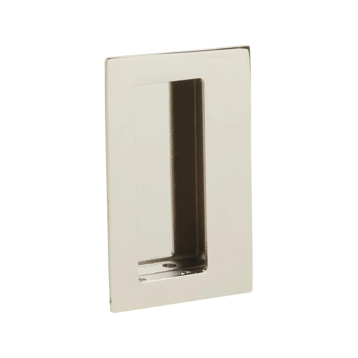 Brass Rectangular Flush Pull with Offset Pocket - Image 9