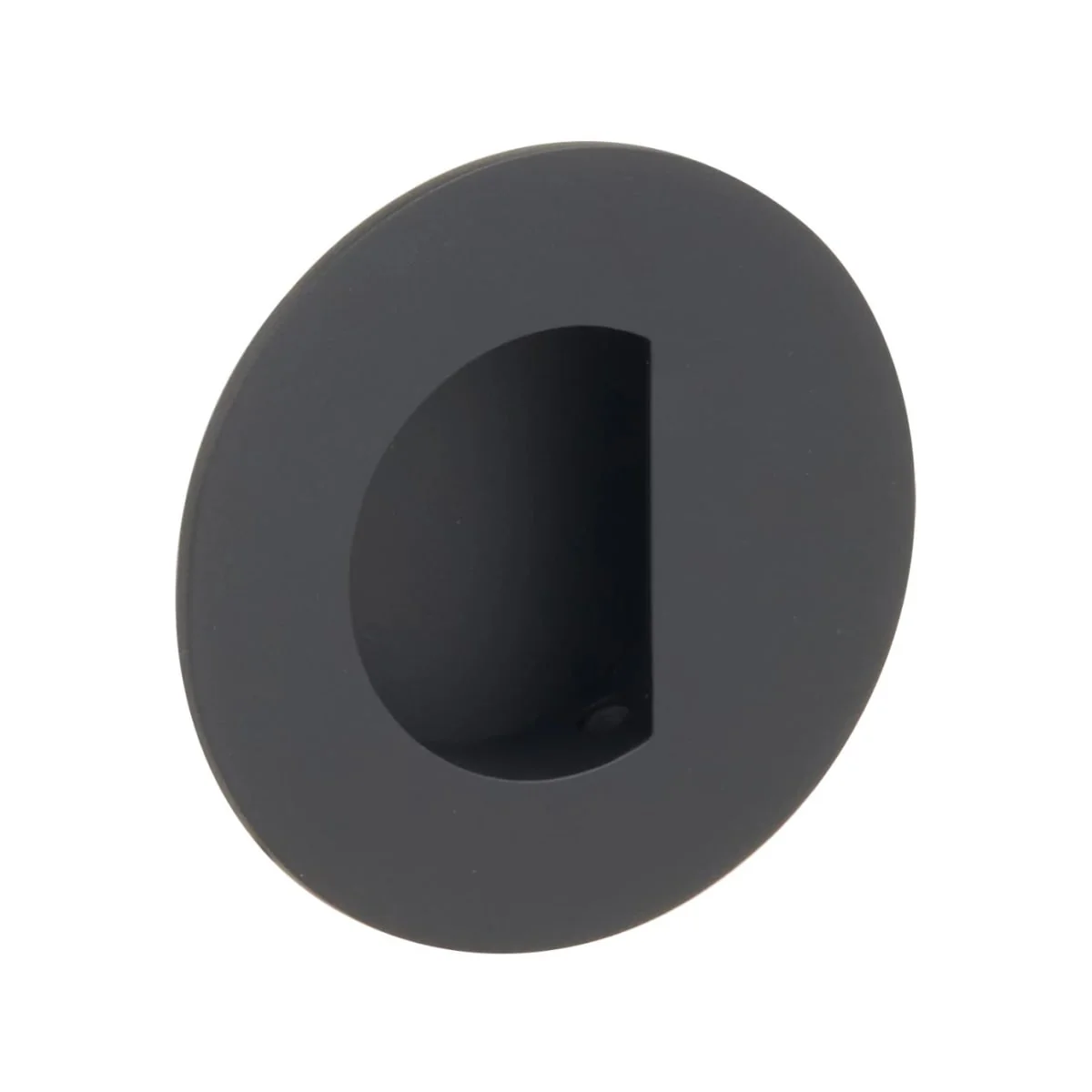 Brass Round Flush Pull with Half Moon Pocket - Image 4
