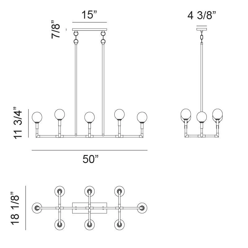 Candlestix Linear Chandelier - Image 5