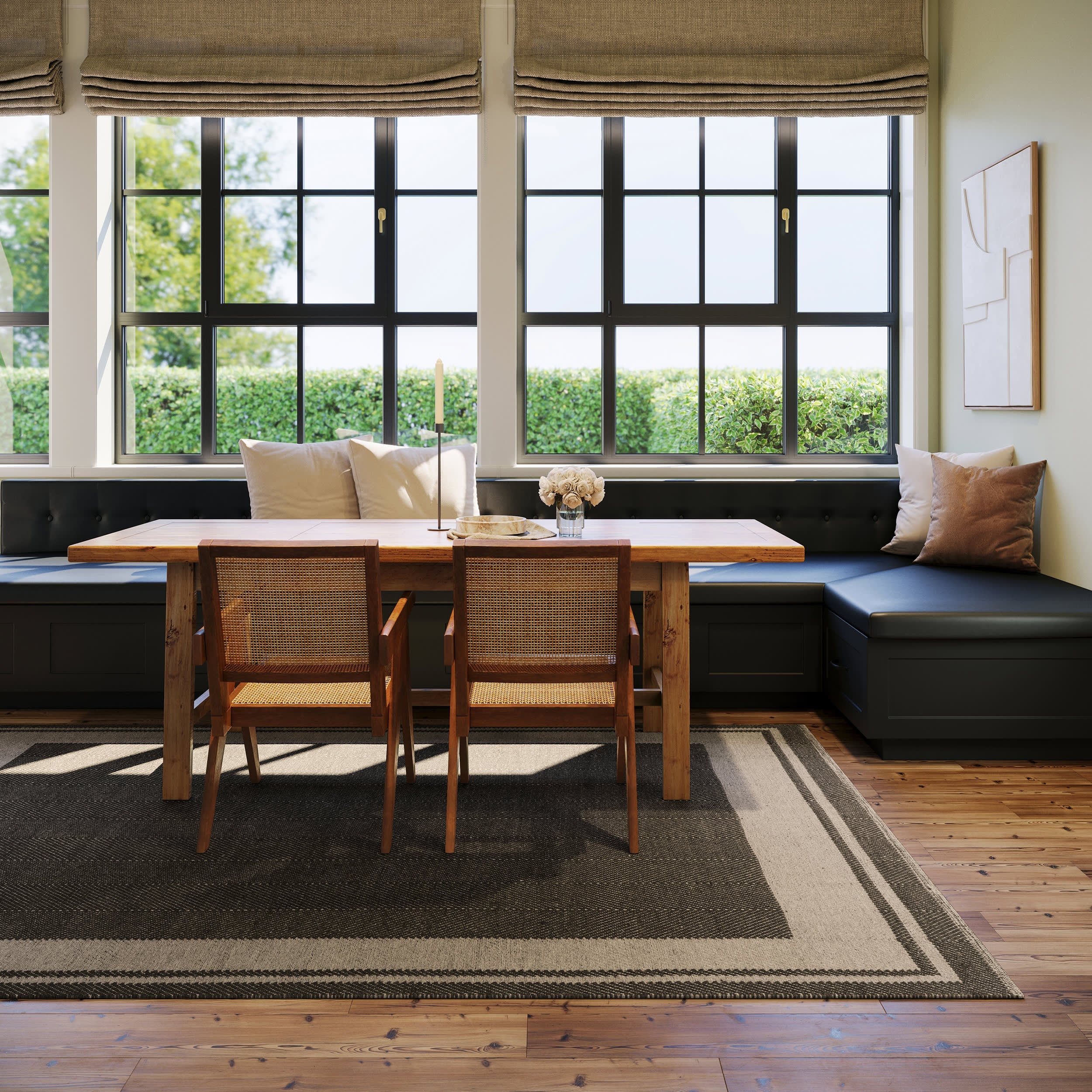 Canon Bordered Wool Rug by Nate Berkus | Charcoal - Image 3