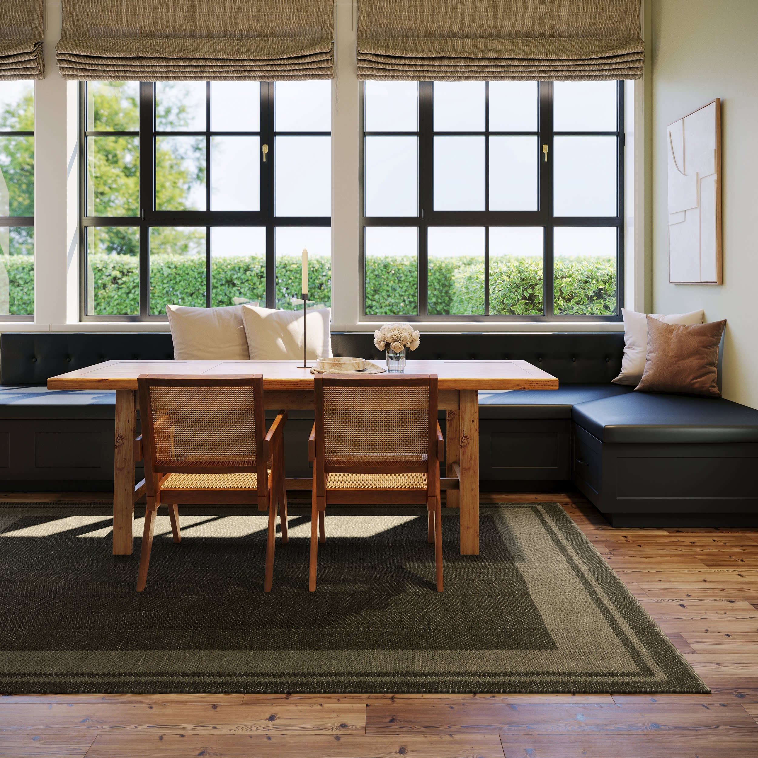 Canon Bordered Wool Rug by Nate Berkus | Green - Image 2