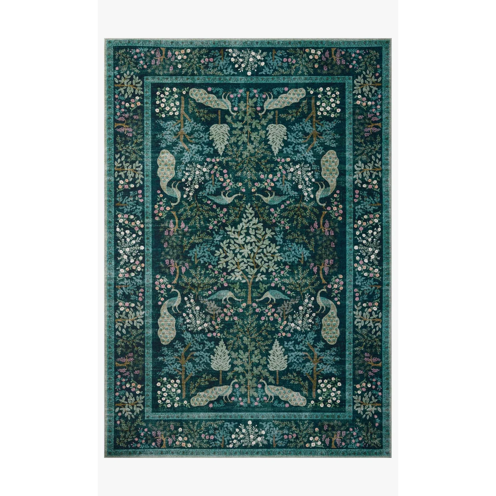 Canopy Teal Rug | Rifle Paper Co. x Loloi
