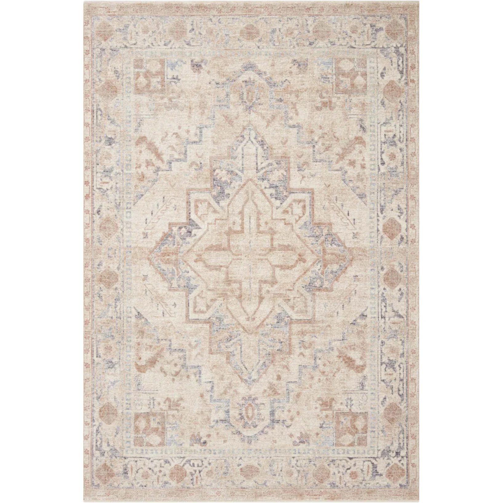 Carlisle Beige / Slate Rug | Magnolia Home by Joanna Gaines x Loloi