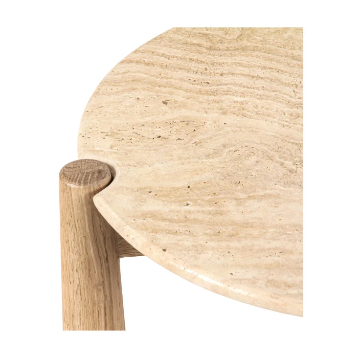 Carver Travertine Oak Side Table - Image 3