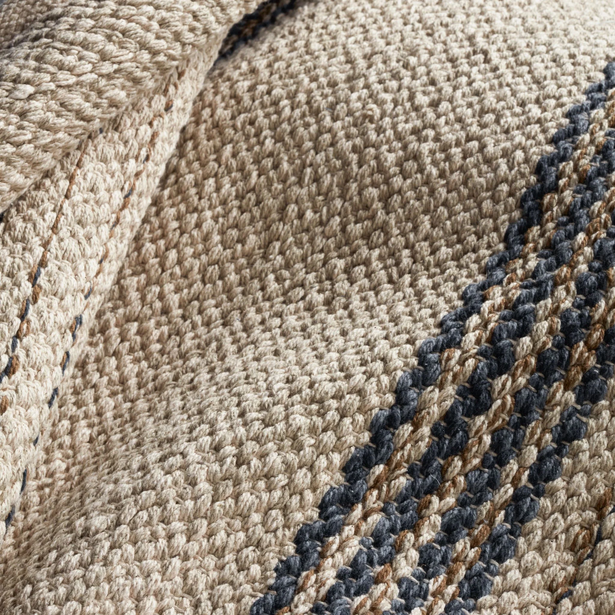Cielo Stripe Navy Handwoven Cotton Rug - Image 5