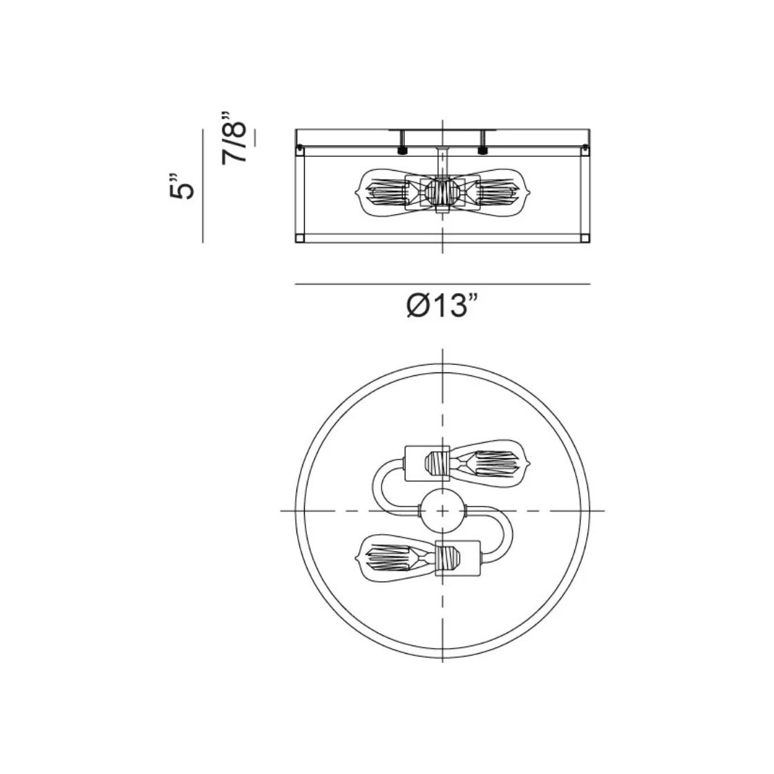 Clarke 2-Light Circle Flush Mount - Image 5
