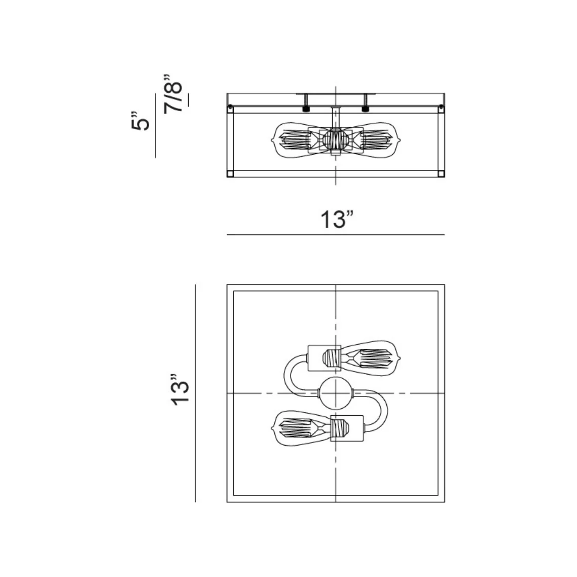 Clarke 2-Light Square Flush Mount - Image 4