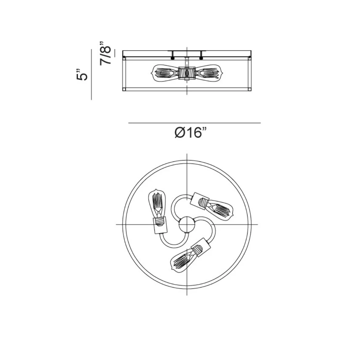 Clarke 3-Light Circle Flush Mount - Image 4