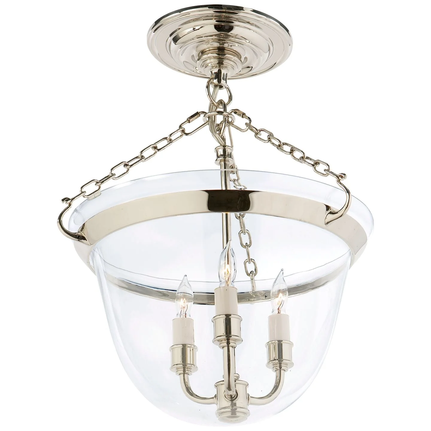 Country Semi-Flush Bell Jar Lantern - Image 2