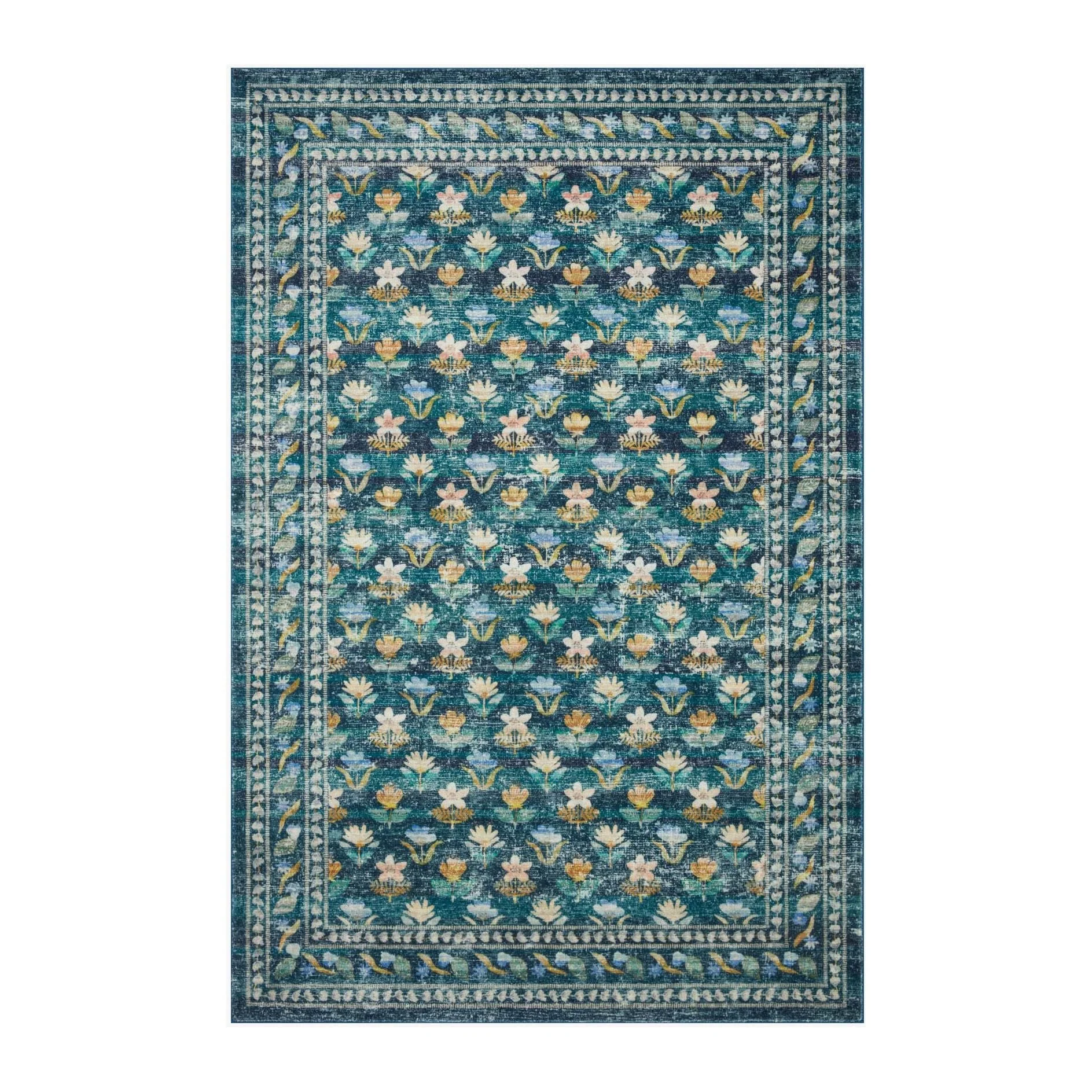 Courtyard Hadley Emerald | Rifle Paper Co. Rugs x Loloi