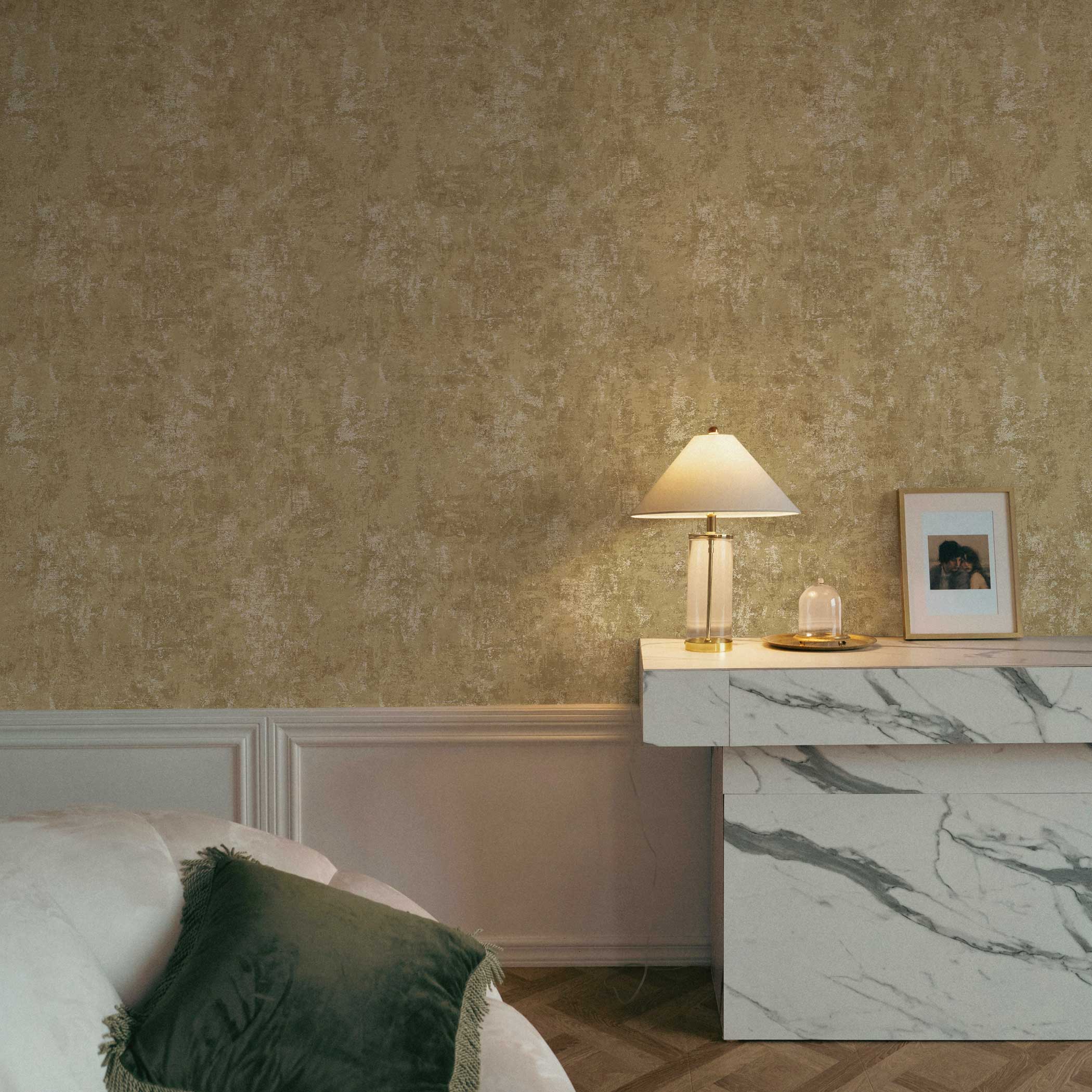Distressed Gold Leaf Peel and Stick Wallpaper - Image 6