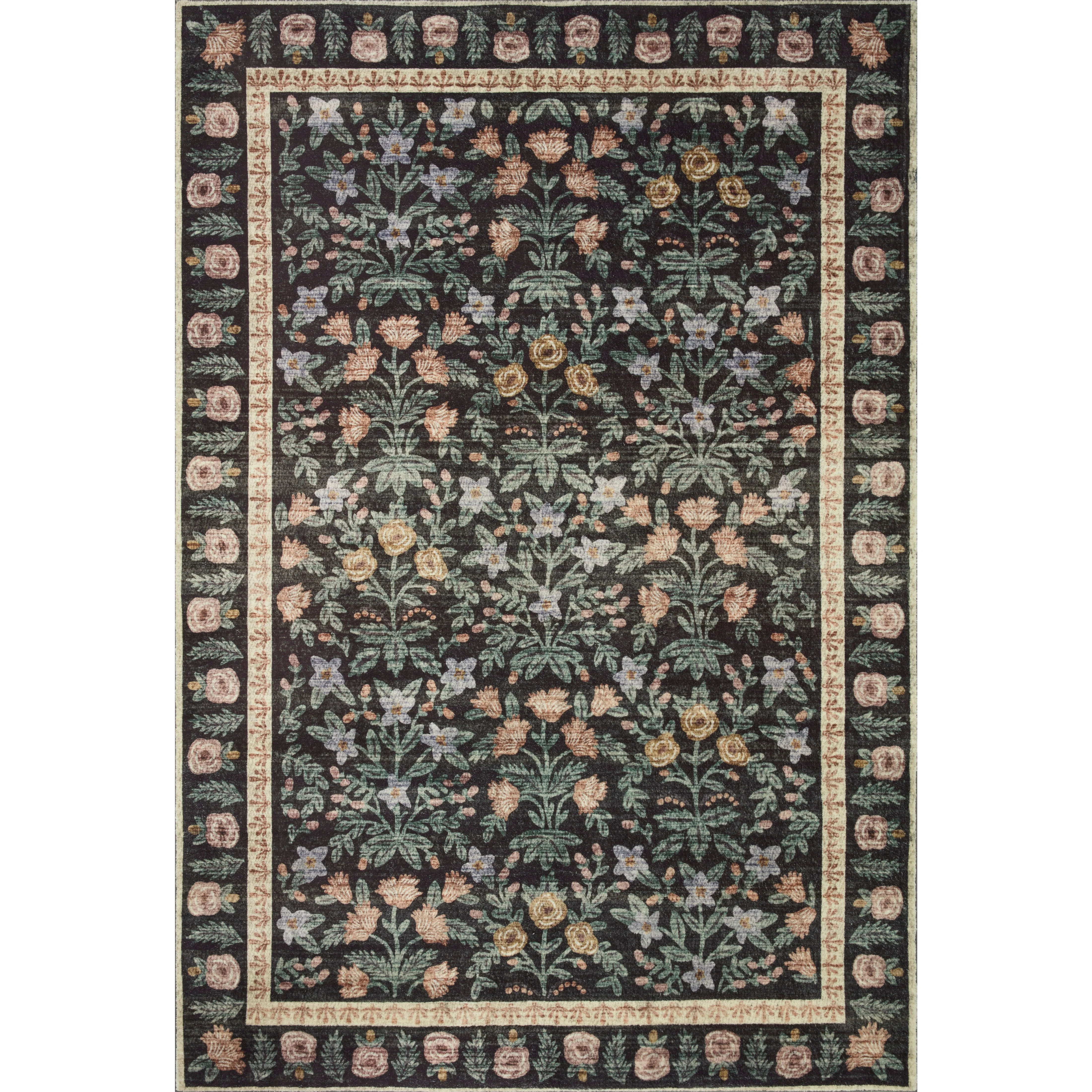 Eden Mughal Garden / Black | Rifle Paper Co. Rugs x Loloi