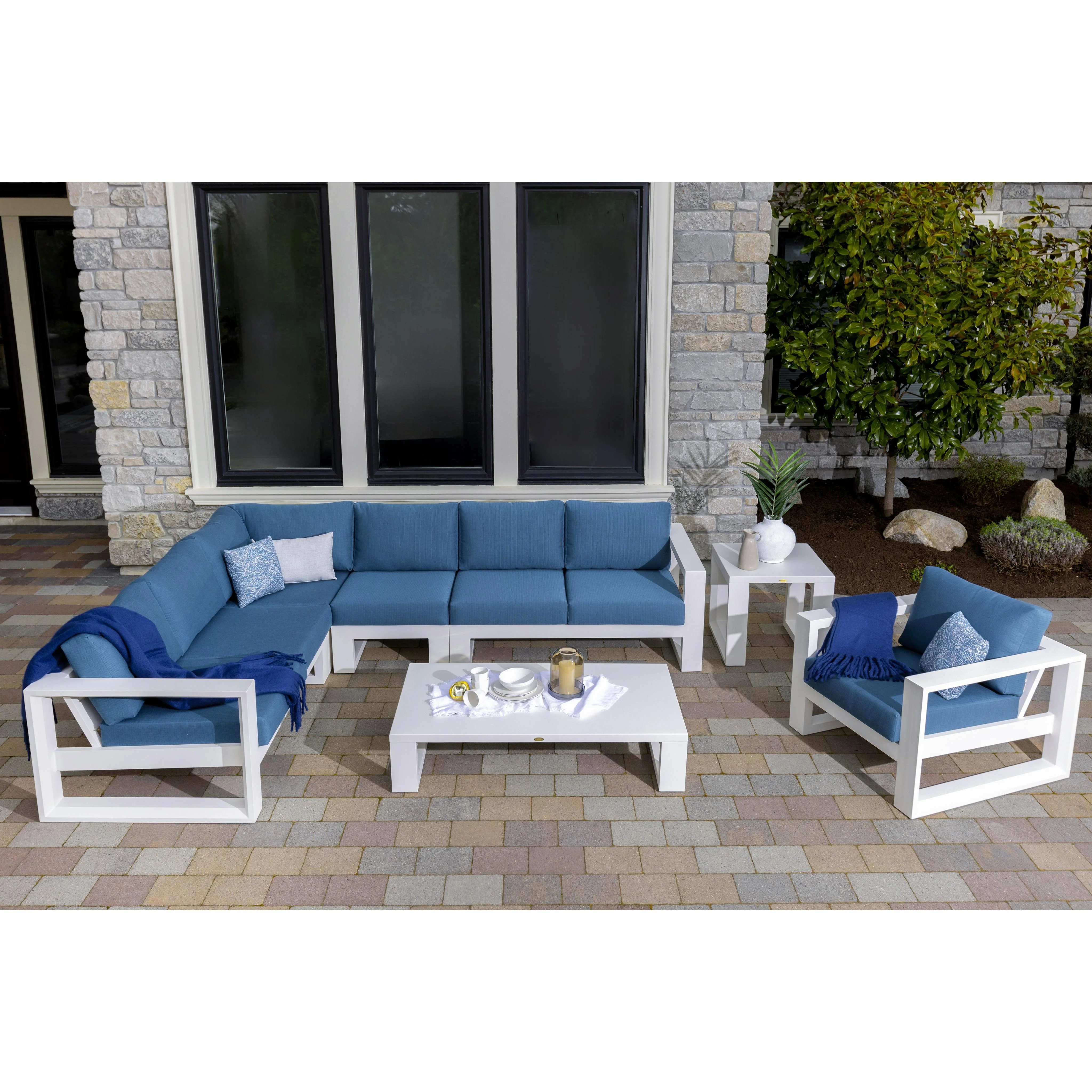 Element 5.0 40″ Square Coffee Table With Aluminum - Image 2