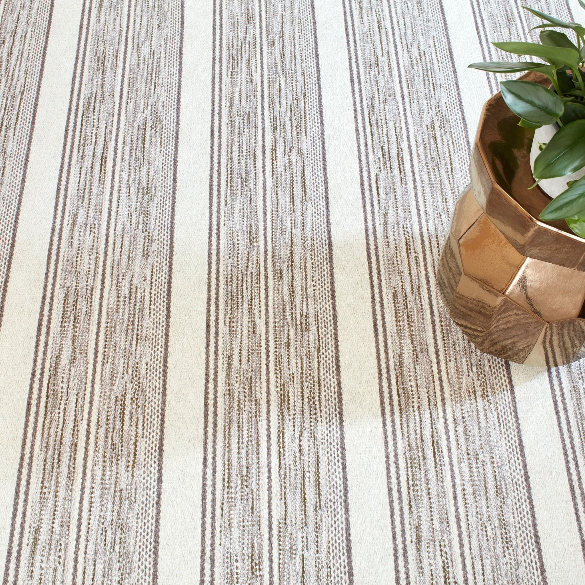 Ellington Stripe Grey Machine Washable Rug - Image 2