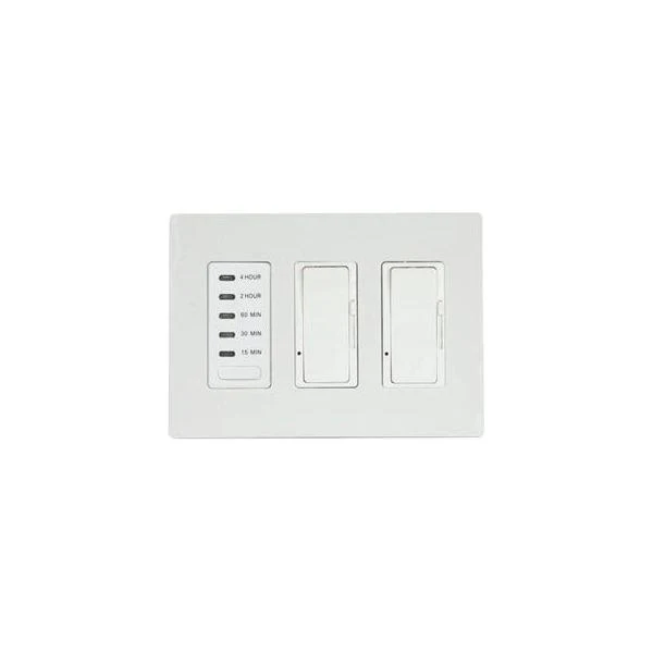 Heating Timer and 2-Dimmer Combo and White Plastic Wall Plate