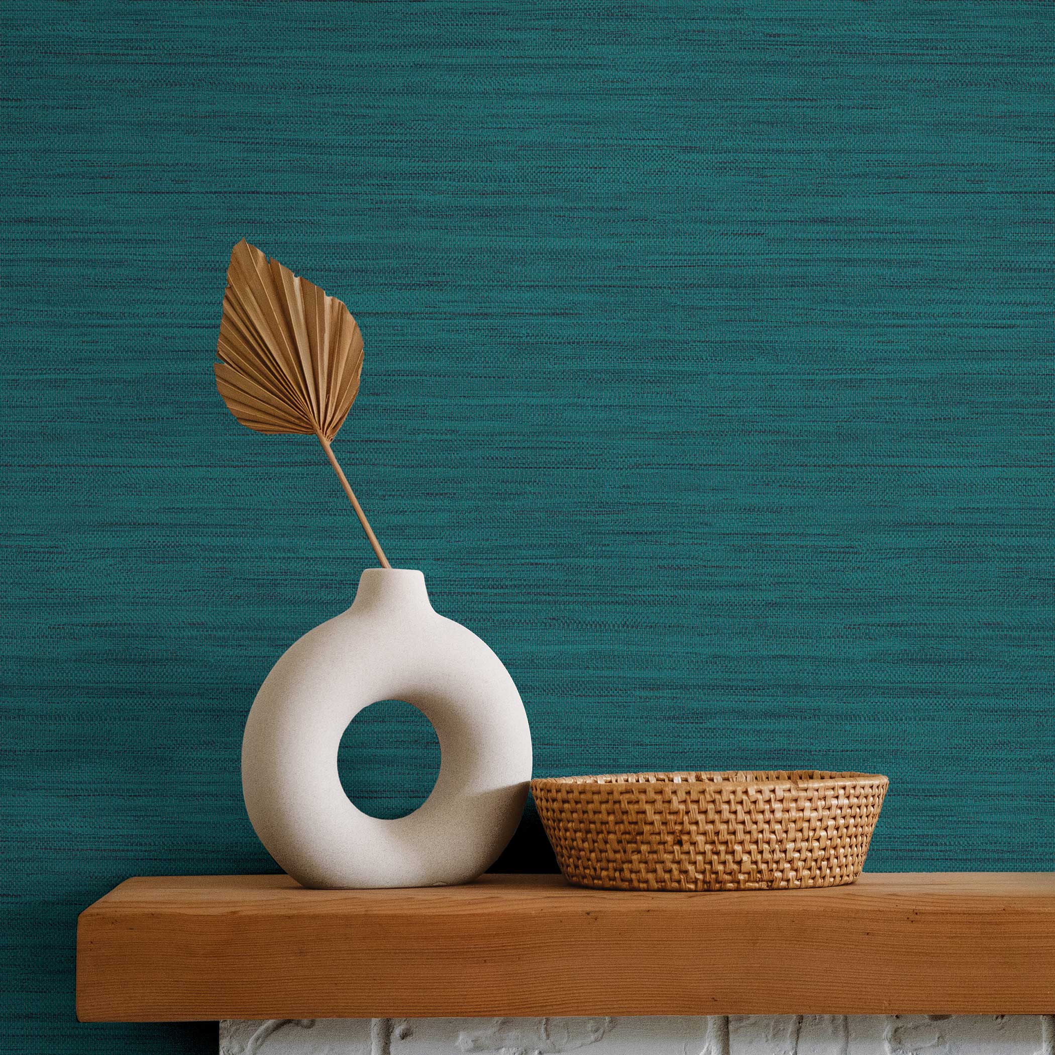 Horizontal Faux Grasscloth Peel and Stick Wallpaper - Image 47