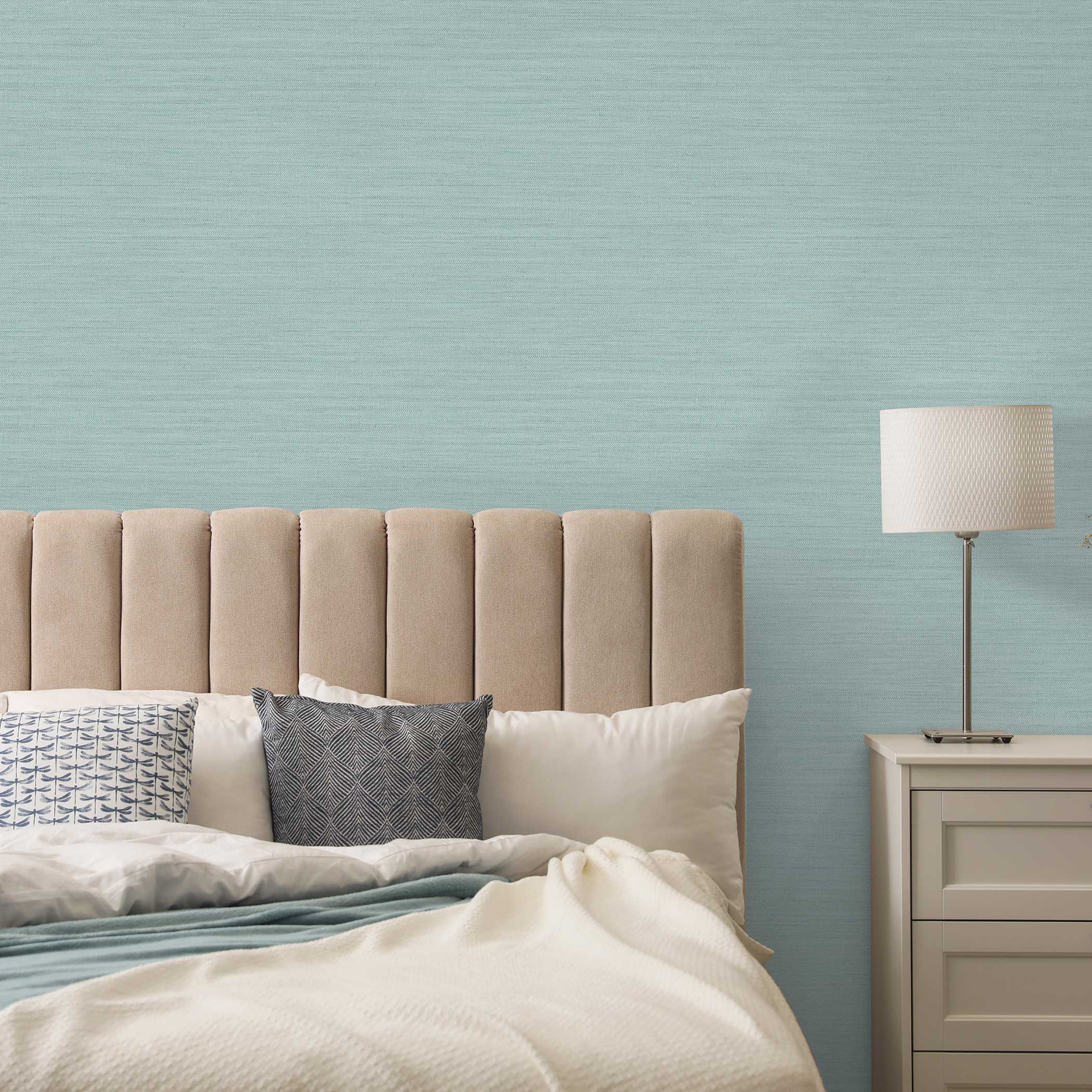Horizontal Faux Grasscloth Peel and Stick Wallpaper - Image 56