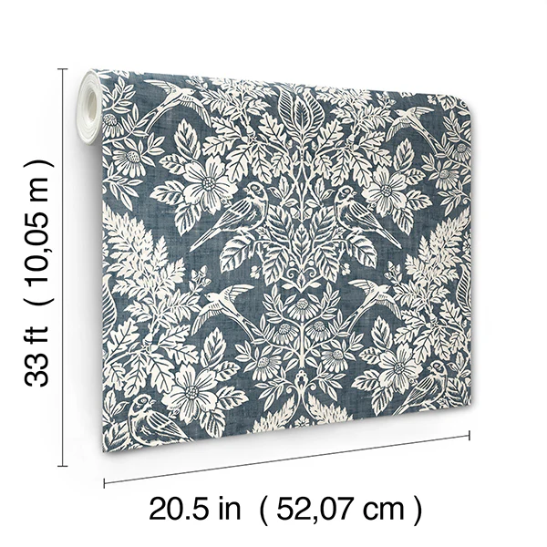 Finch Woodland Damask Wallpaper - Image 12