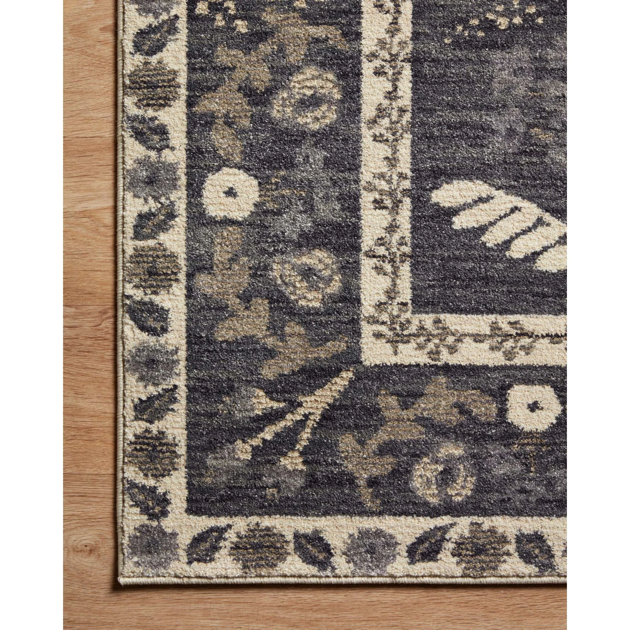 Fiore Florence Charcoal / White | Rifle Paper Co. Rugs x Loloi - Image 3