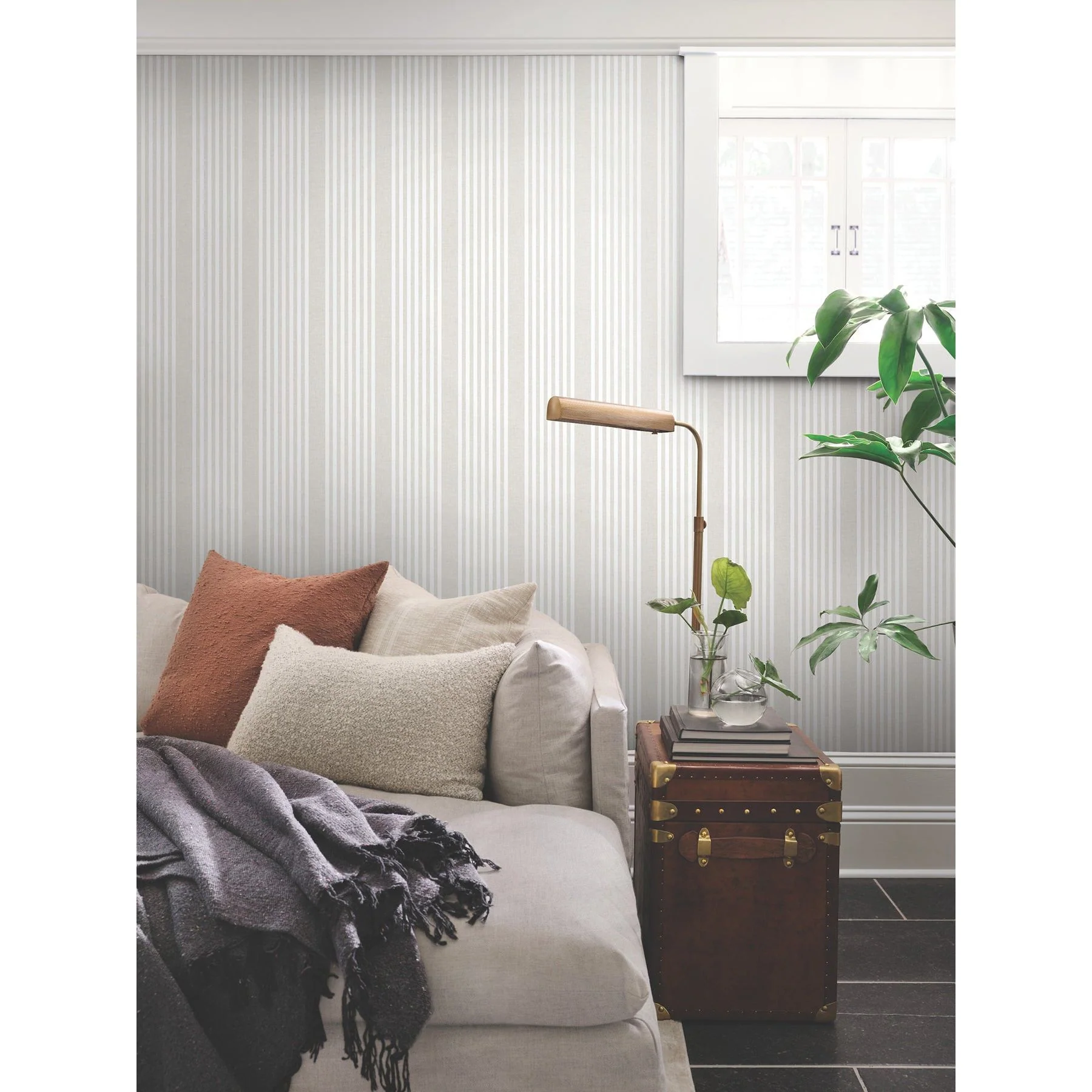 French Linen Stripe Wallpaper - Image 2