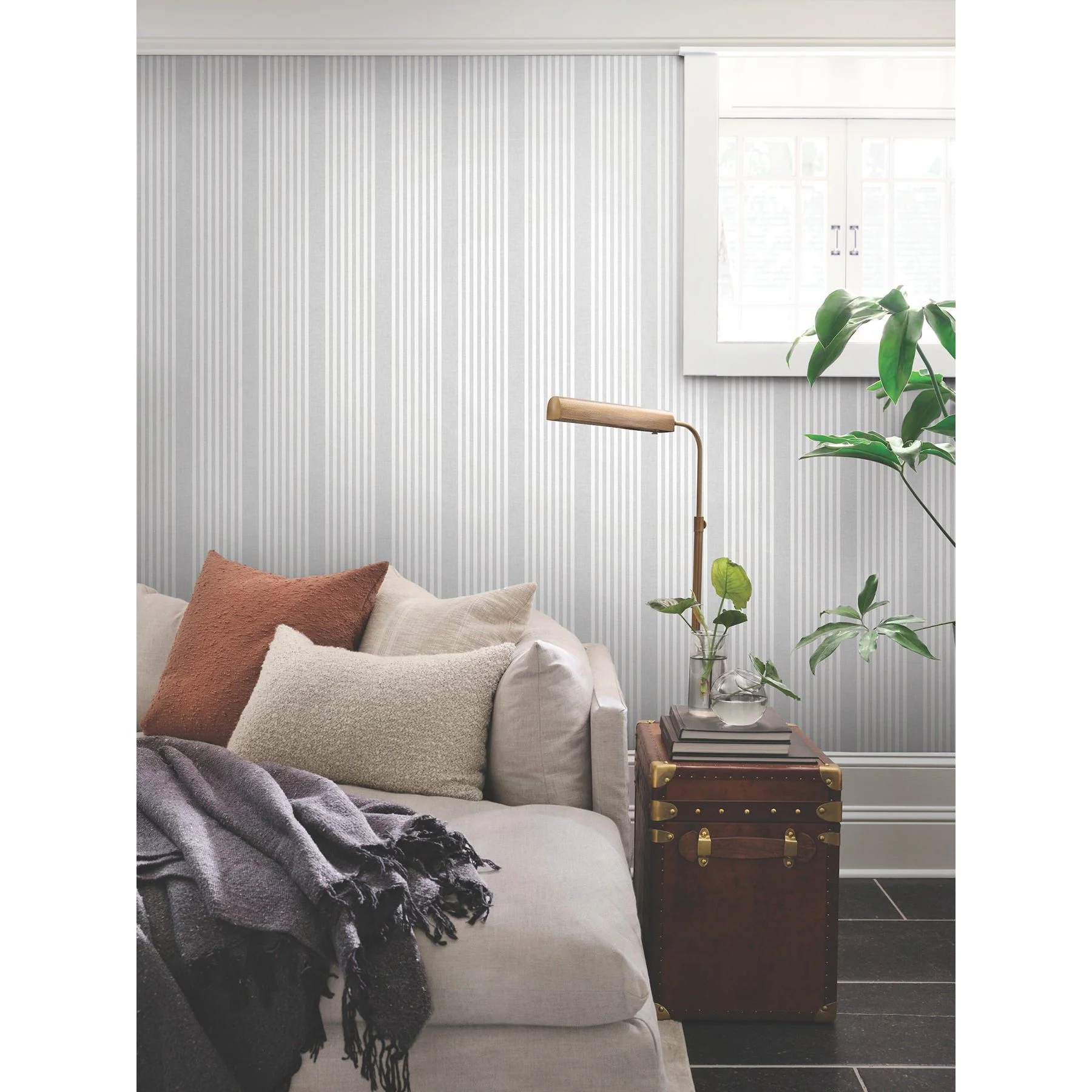 French Linen Stripe Wallpaper - Image 7