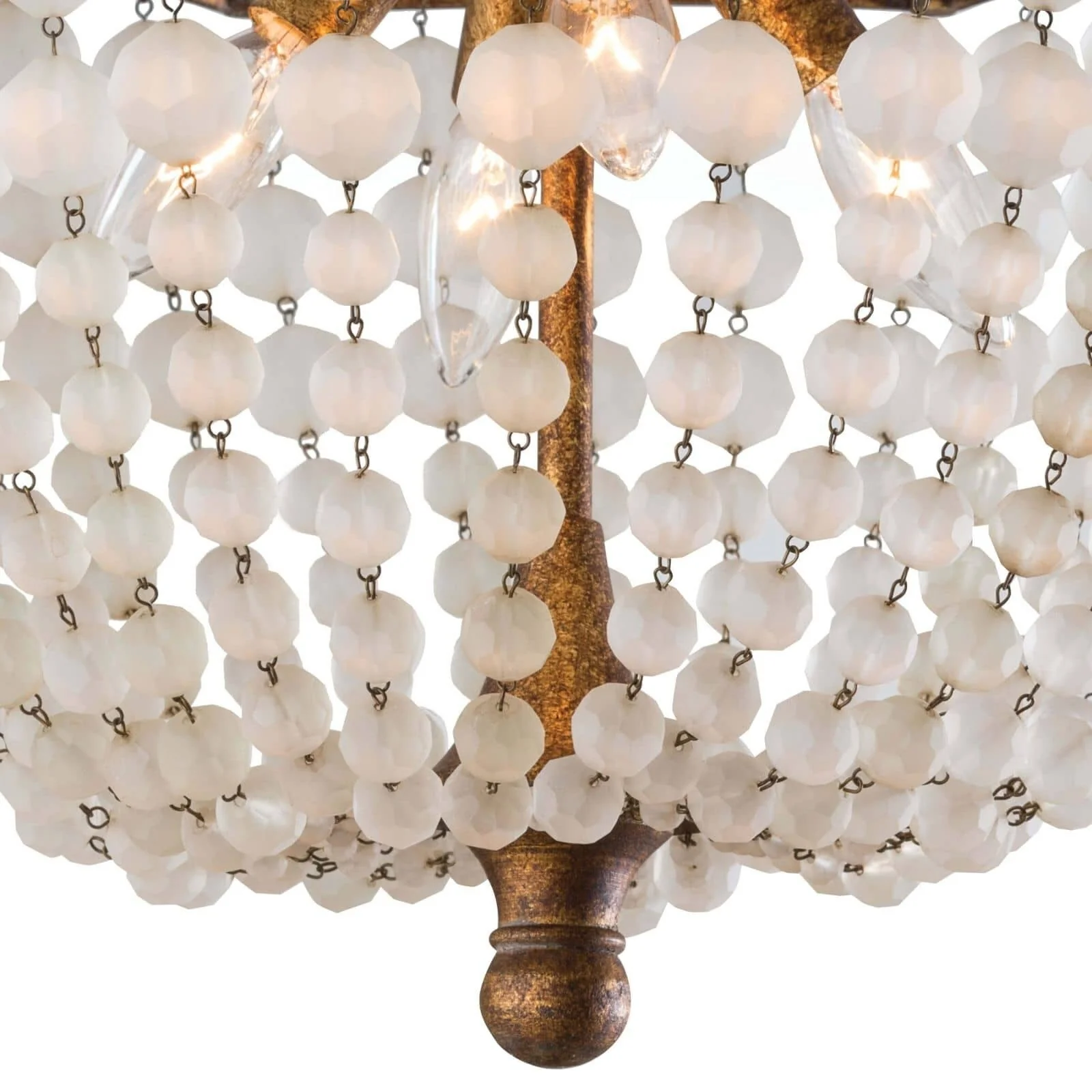 Frosted Crystal Bead Semi Flush Mount | Open Box - Image 4