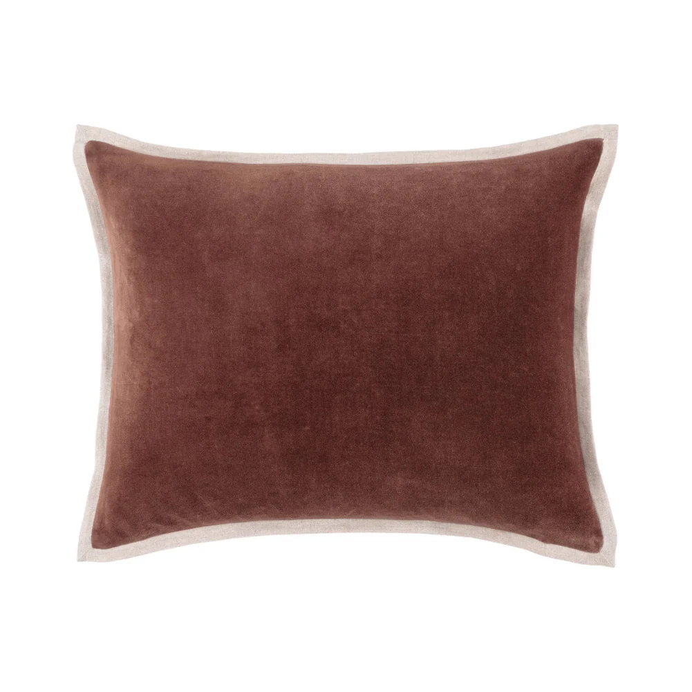 Gehry Velvet/Linen Russet Decorative Pillow - Image 5
