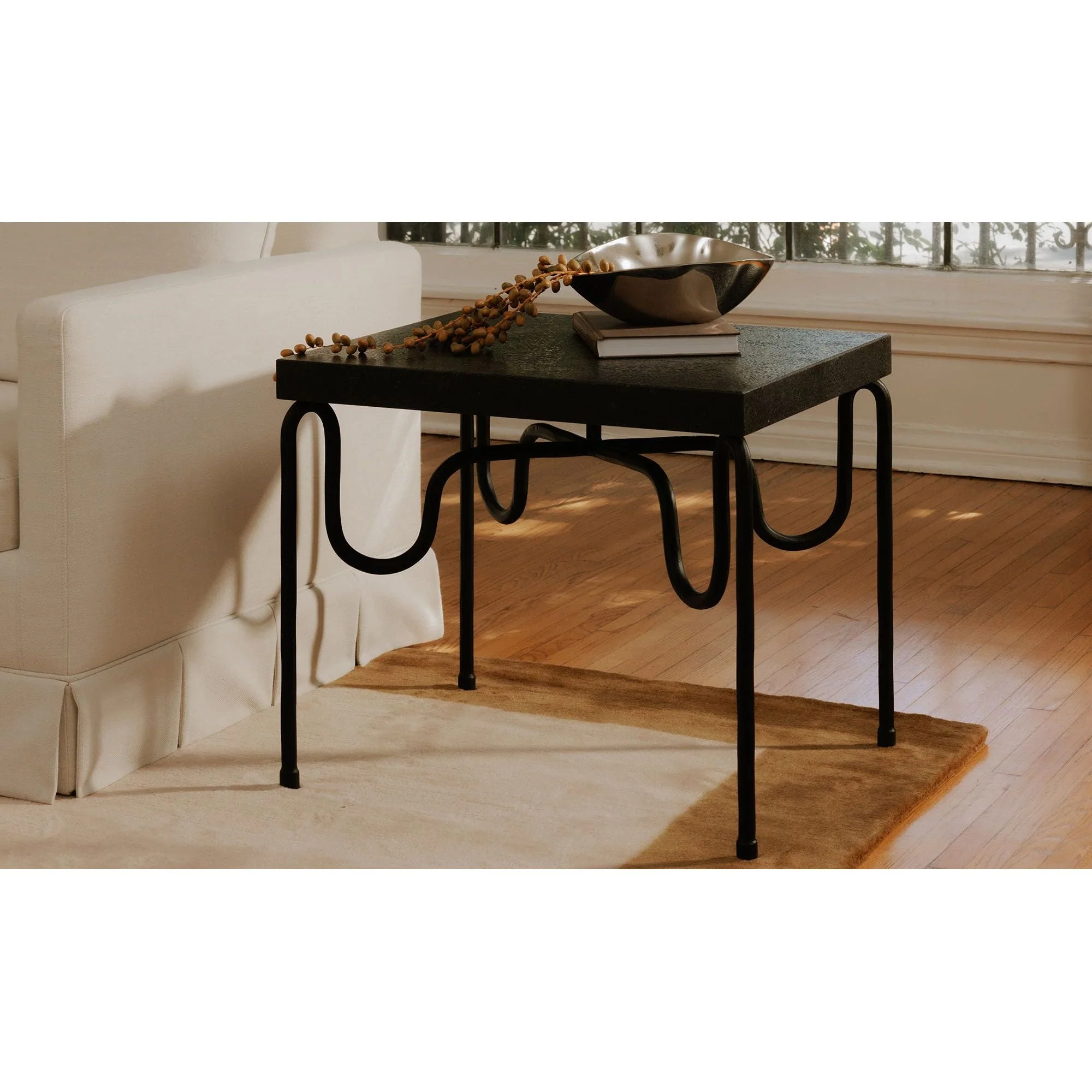 Getty Black Granite Side Table - Image 2